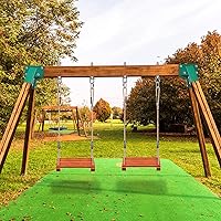 Vista 7 de BeneLabel A-Frame - Juego de 2 soportes de columpio, accesorios de acero resistente con accesorios de montaje, juego de columpio de bricolaje para 2