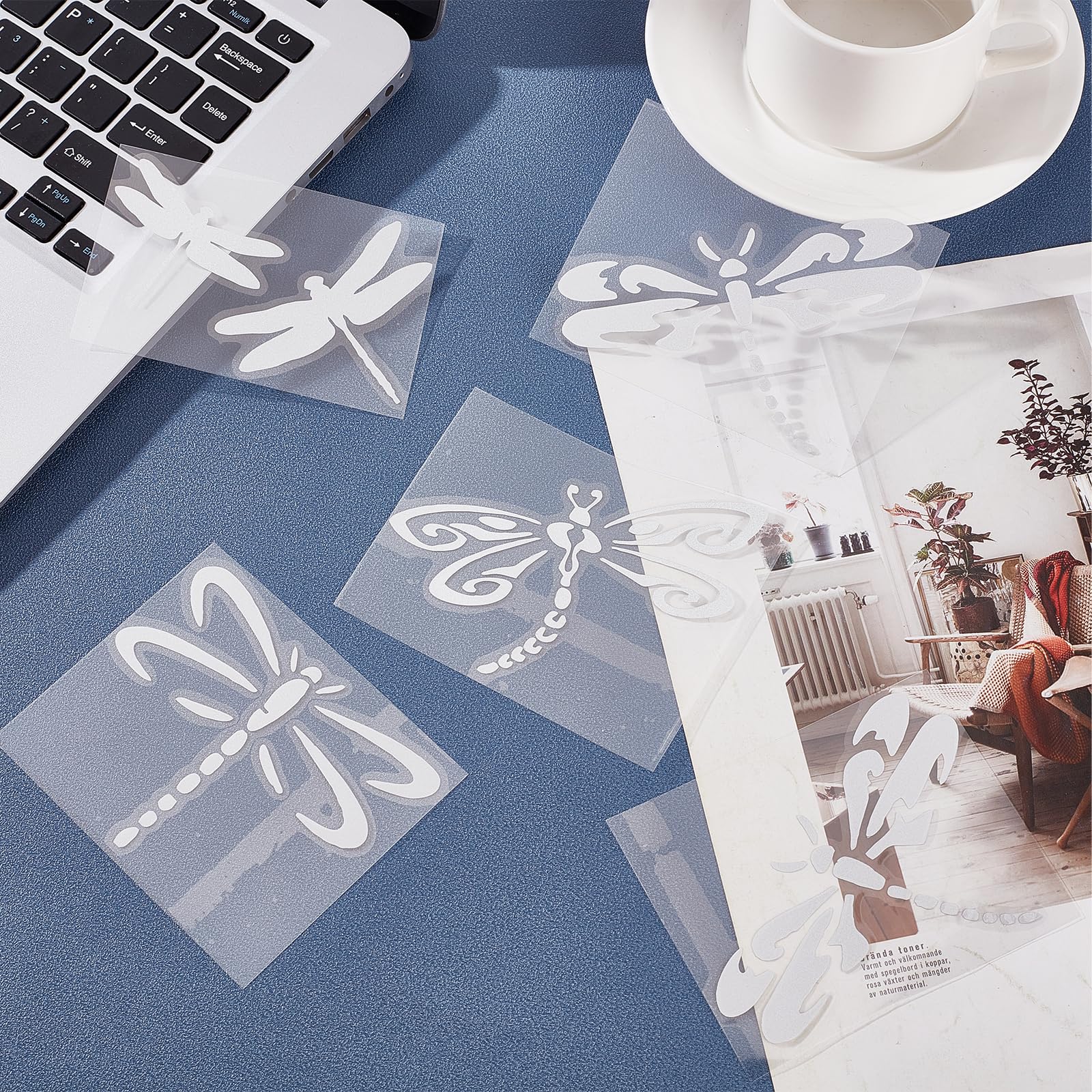 GORGECRAFT Lot De 8 Feuilles D'autocollants En Vinyle Imperméable Pour