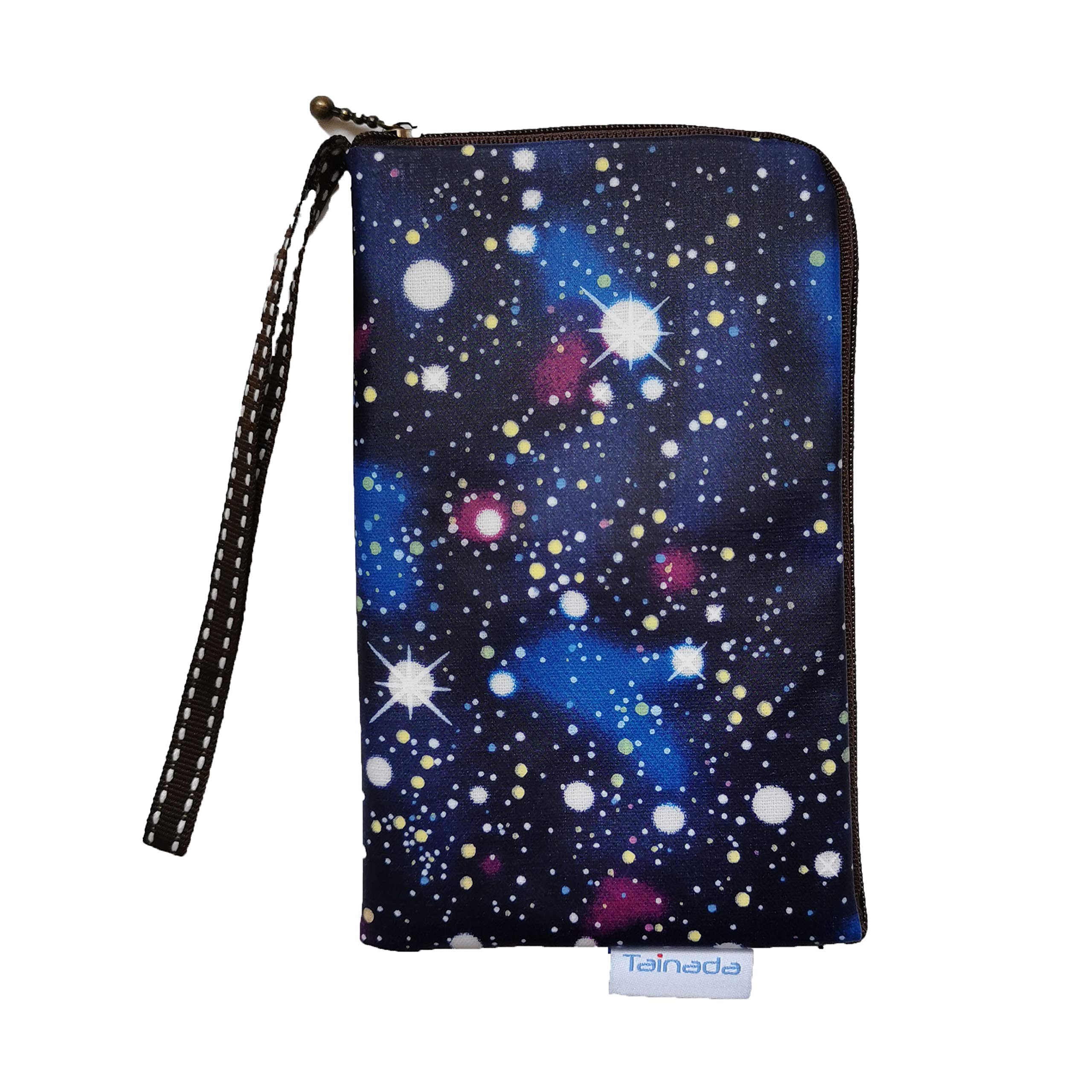 Taianda Women Phone Wristlet Wallet Pouch, Zippered Dual Slots (Galaxy)