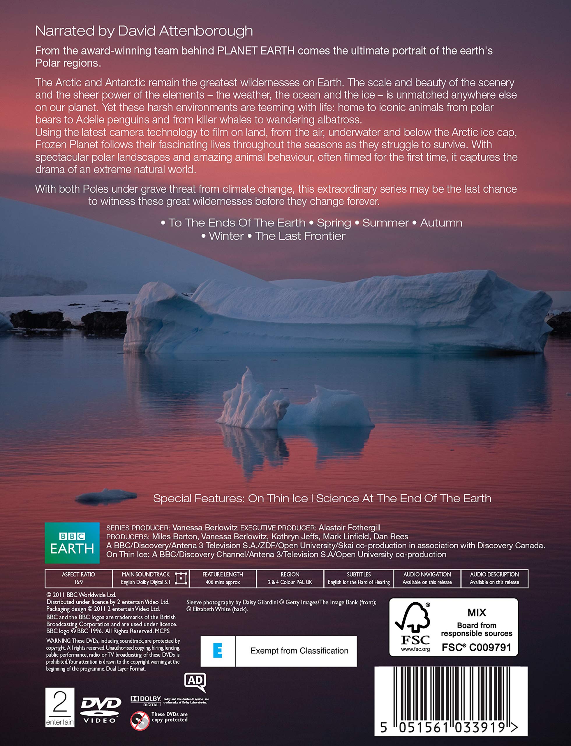 Frozen Planet - The Complete Series [DVD] : David Attenborough