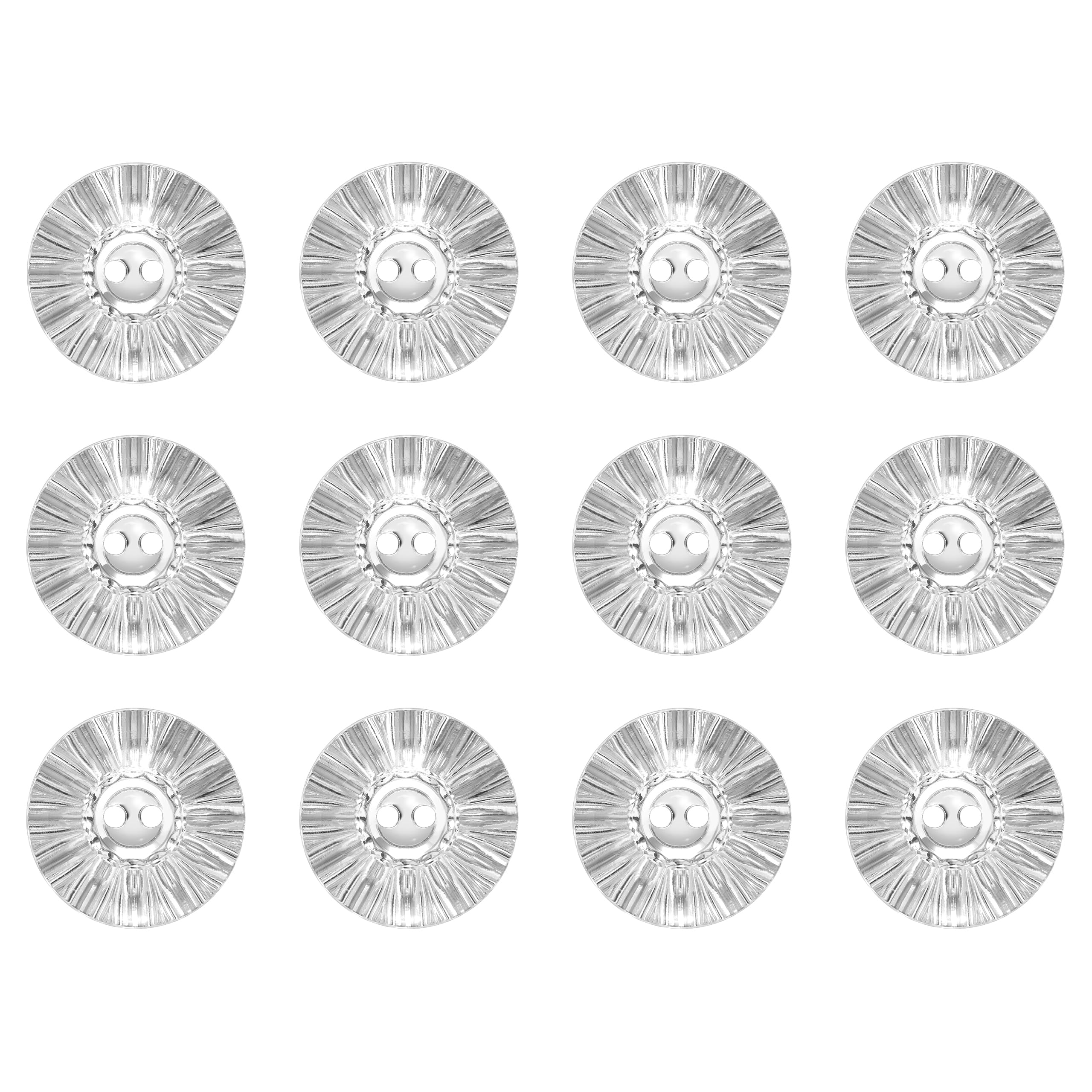 Pack of 12 Clear 15mm Acrylic 2 Hole Buttons for Sewing on Clothing Crafts Shiny Embellishments