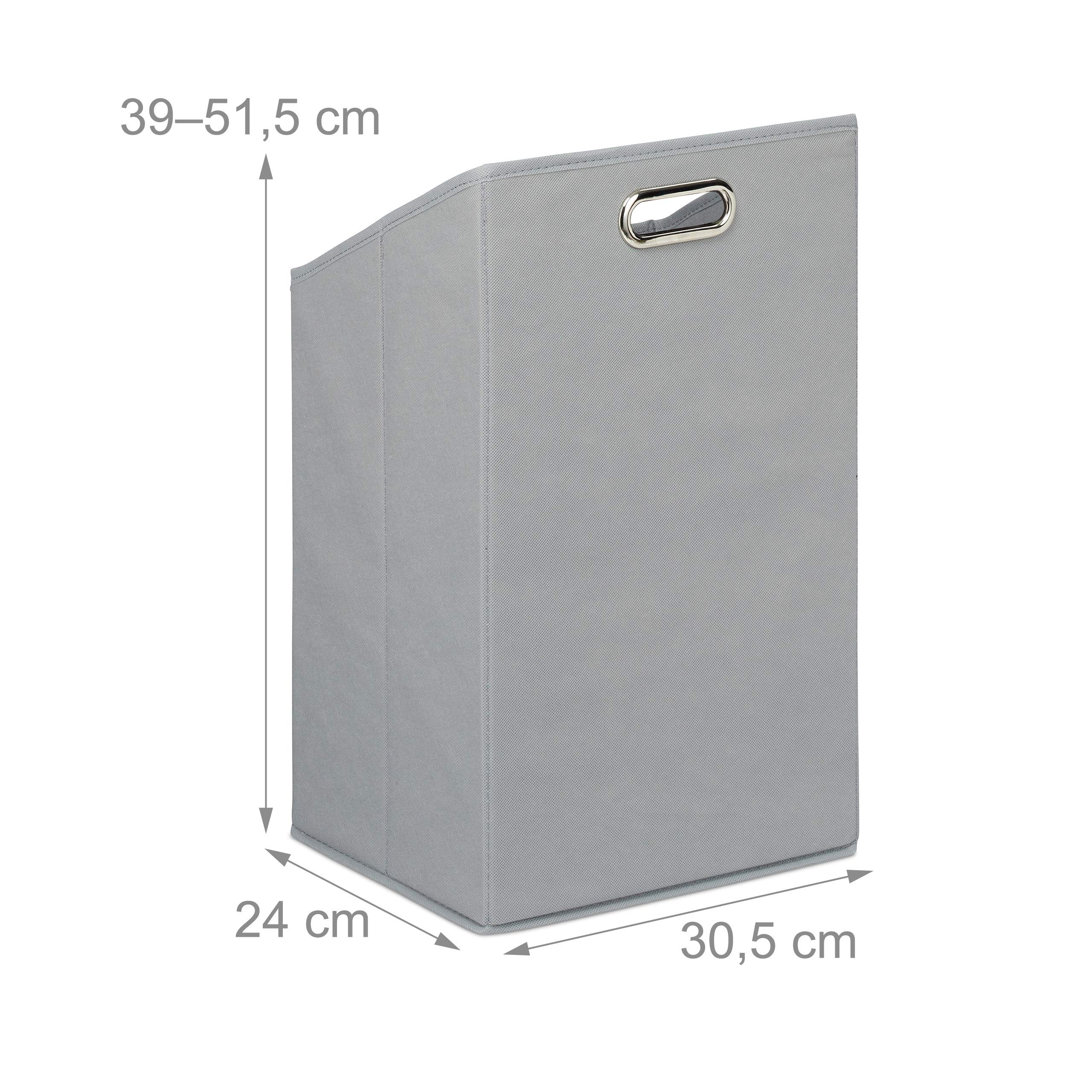 Relaxdays Cesto para la Ropa Sucia, Caja Plegable de Tela, Estantería de bambú, 95x40x30 cm, Marrón/Gris