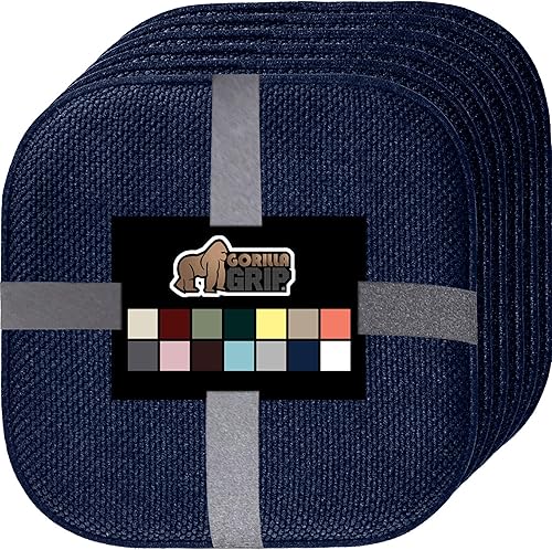 Miniatura 71 de Gorilla Grip - Cojines de espuma viscoelástica para silla, comedor, mesa de cocina, sillas de oficina, se mantienen en su lugar, de microfibra, Negro