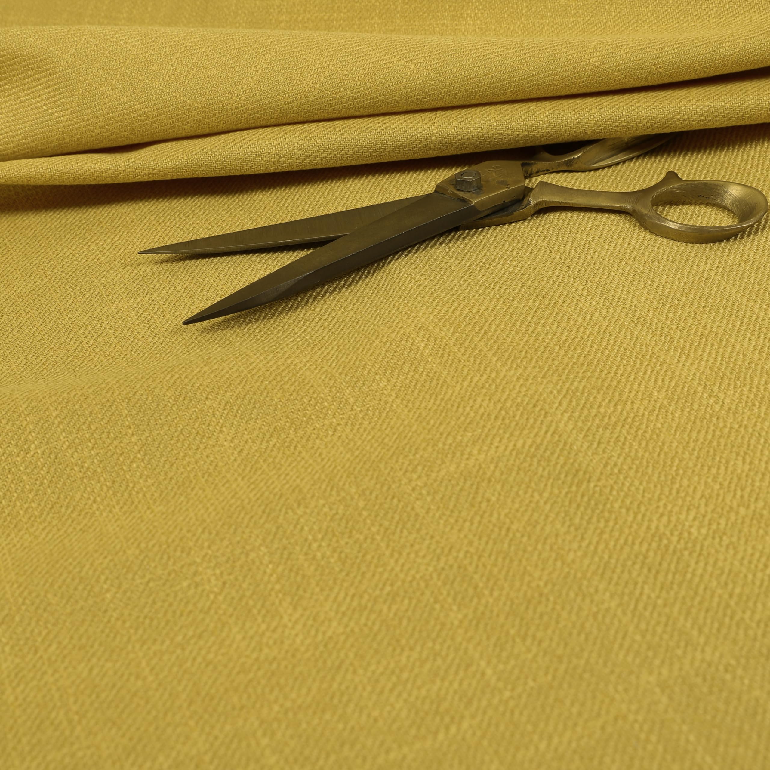 Redbrick Mill Fabrics Flame Retardant Textured Ribbed Weave Quality Chenille Material in Yellow Colour Upholstery Curtain Fabric (Per Metre) — image 1