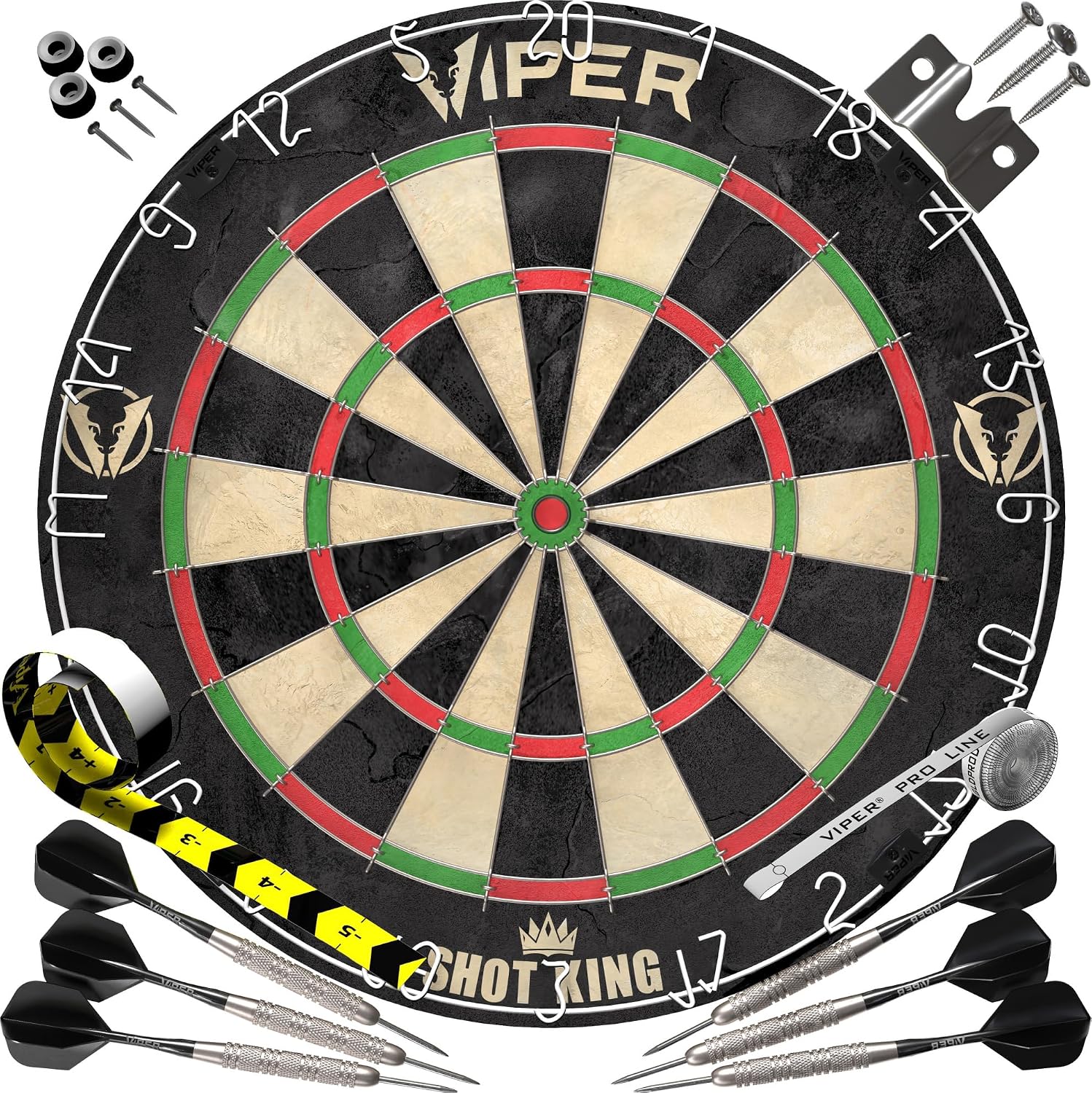 Viper EVA Steel Tip Dart Backboard and Shot King Sisal Dartboard