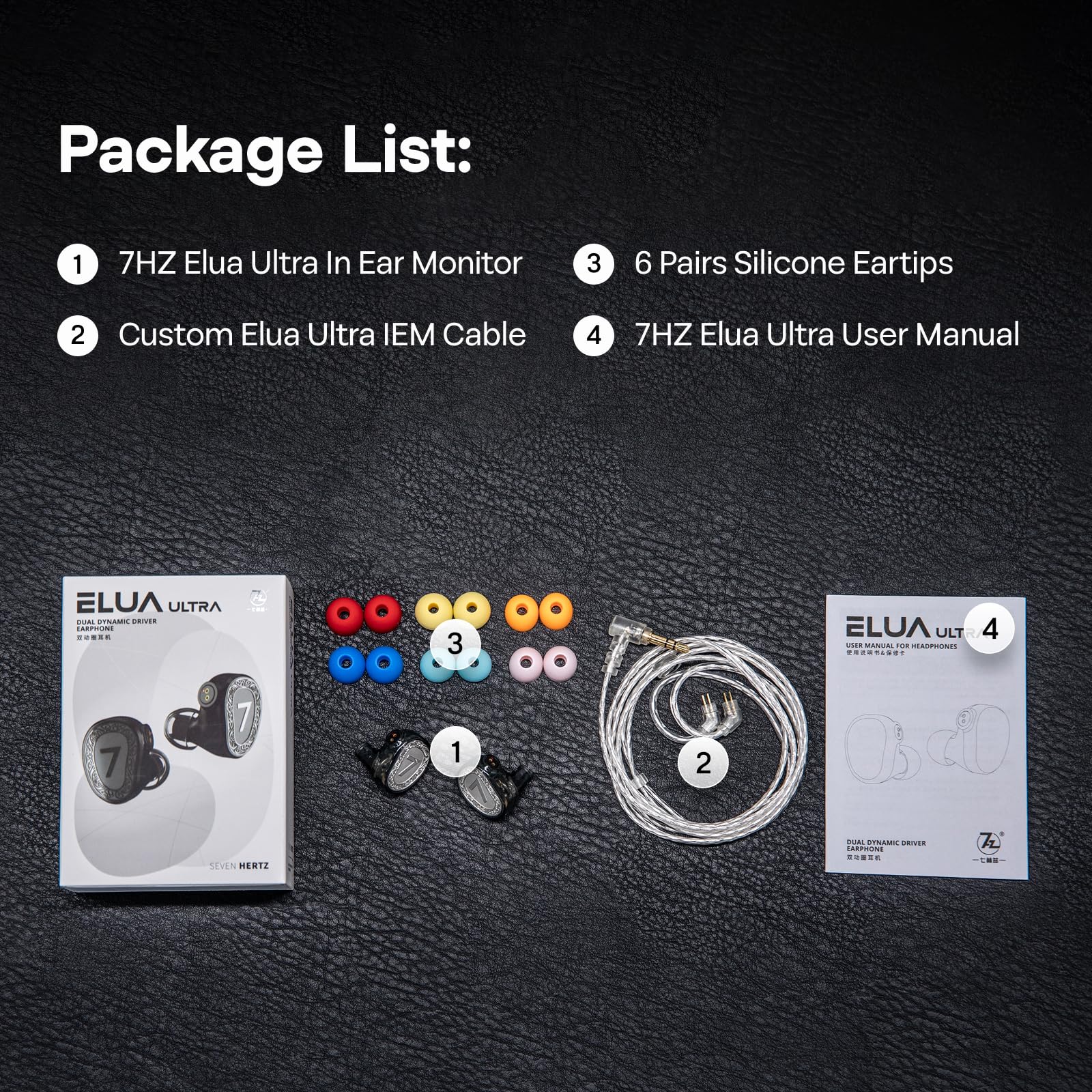 Linsoul 7Hz Elua Ultra Moniteur Intra-auriculaire, Écouteur à Double Pilote Dynamique, HiFi Filaires IEM avec câble OFC Haute pureté pour Musiciens audiophiles (Argent)