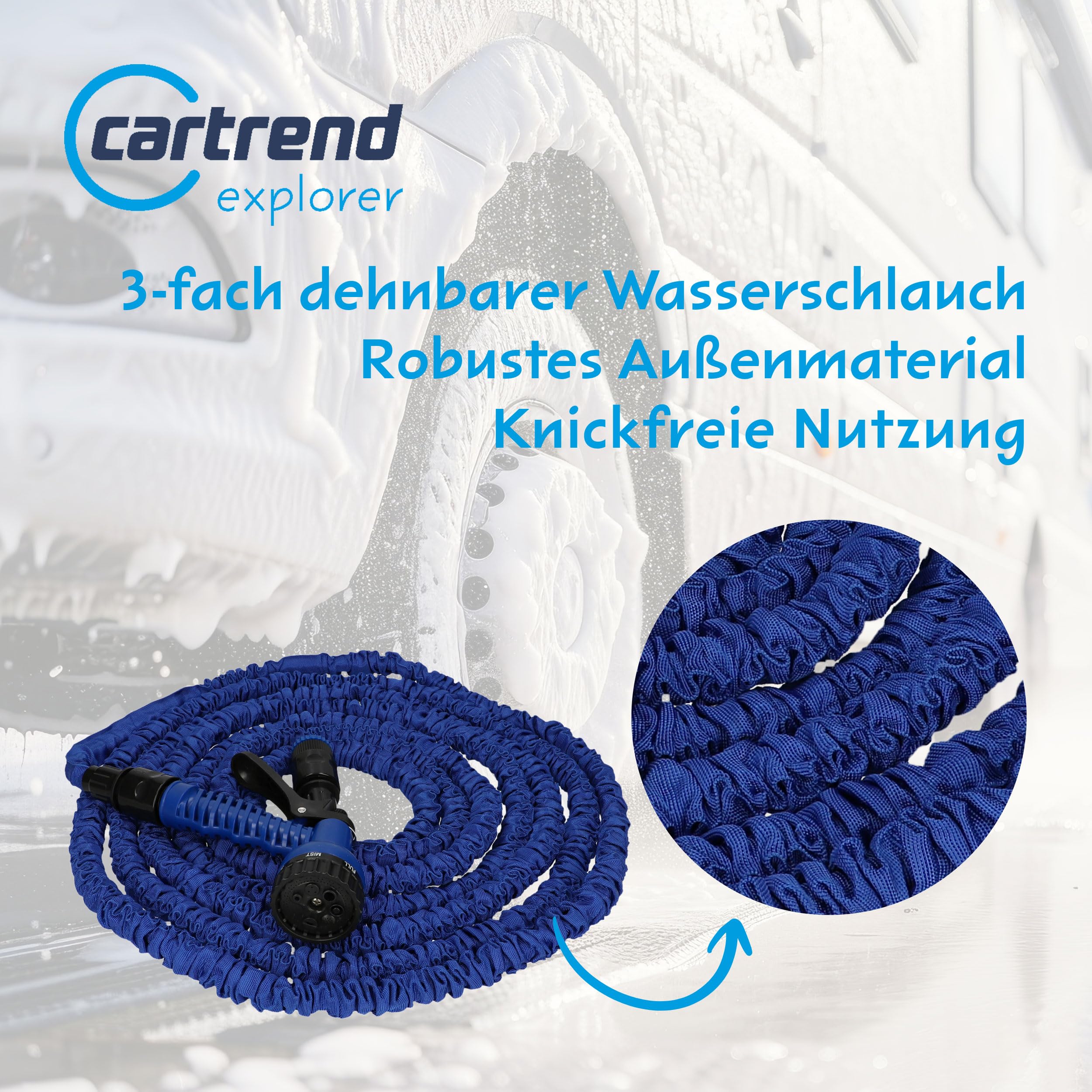Cartrend 10386 - Tubo flessibile per l'acqua per caravan, roulotte, accessori per roulotte, dimensioni: 5 - 15 m