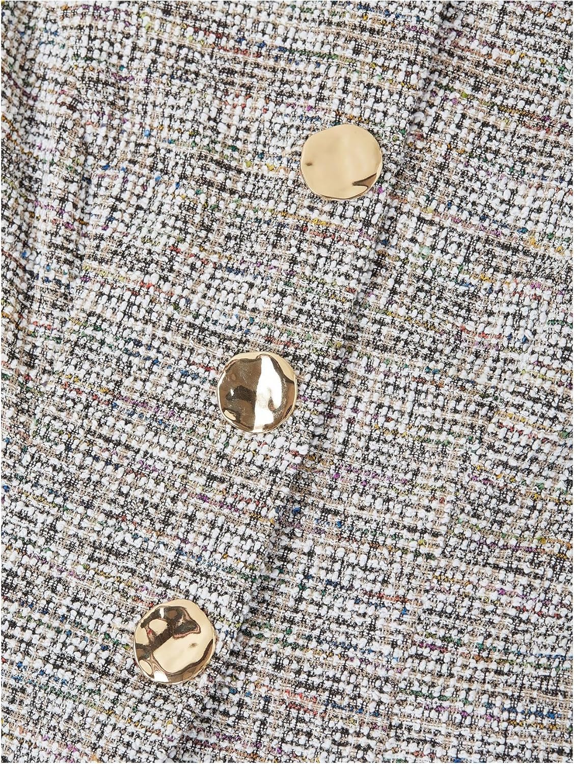 GORGLITTER Women's Tweed Blazer Vest Tops Sleeveless Square Neck Business Casual Cardigan Vests Western Cowgirl Outfits - Image 3