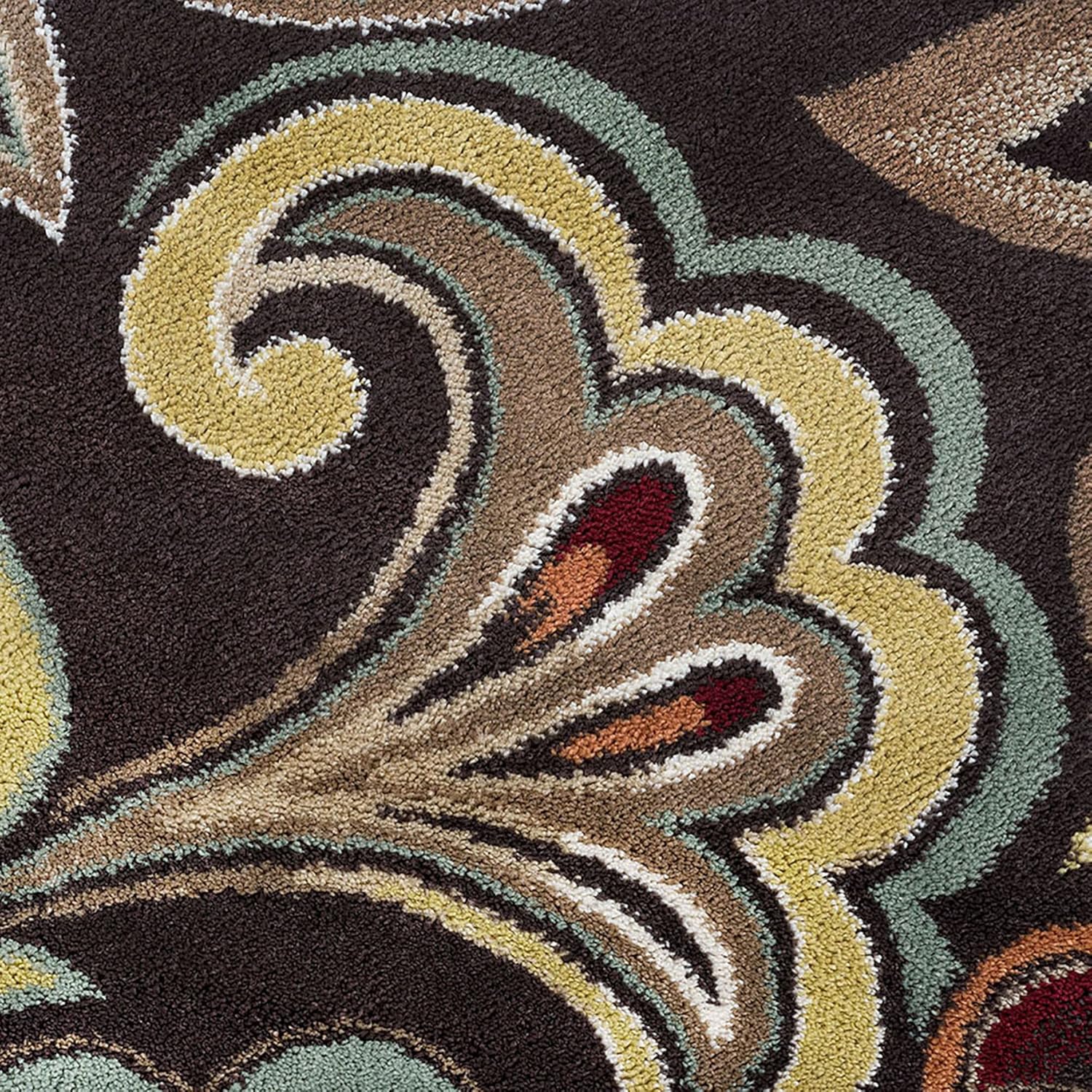 Dilek Transitional Floral Brown 3-Piece Area Rug Set, 3-Piece Set