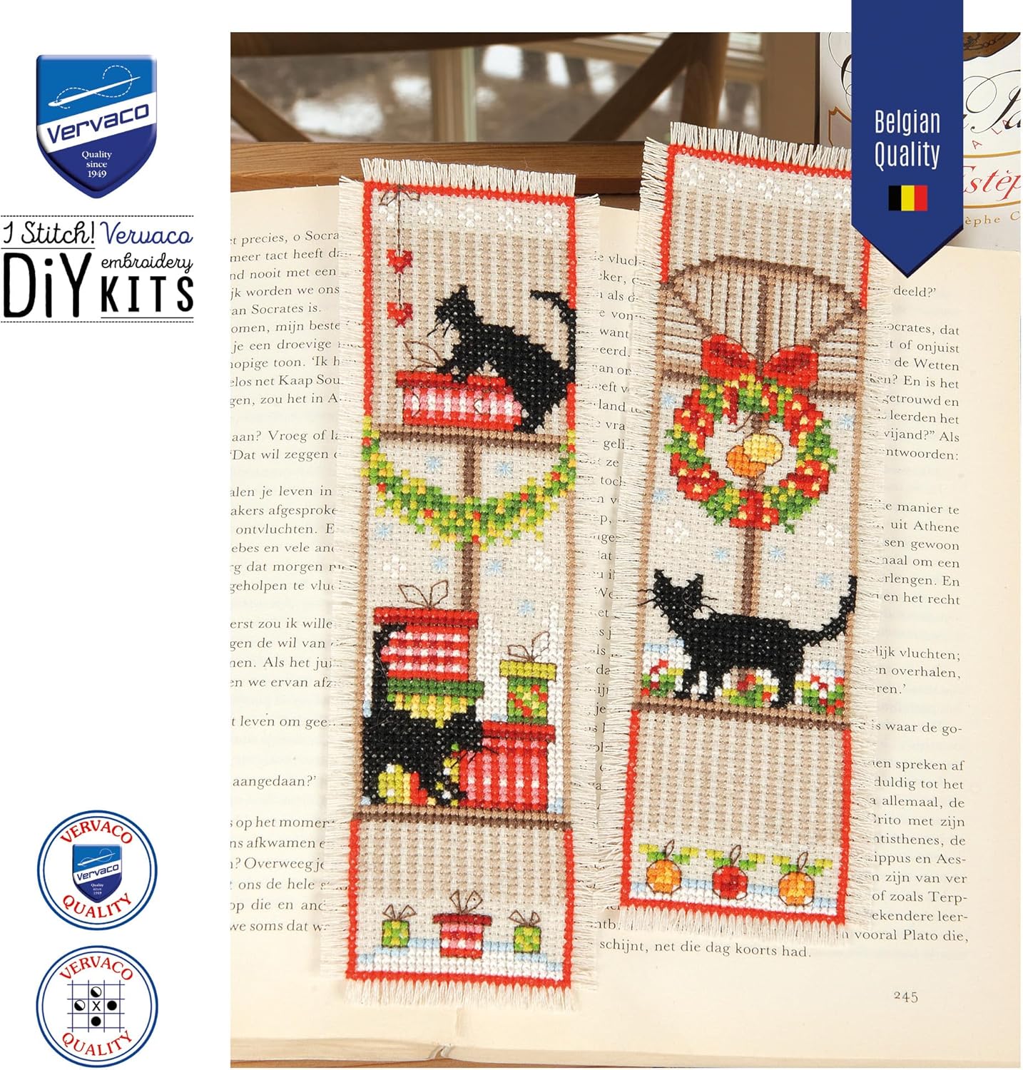 Vervaco Counted Cross Stitch: Bookmark: Christmas Atmosphere: Set of 2, 6 x 20cm, N