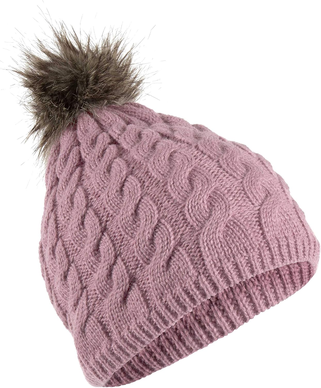 509 Fur Pom Beanie (Brick Dust)