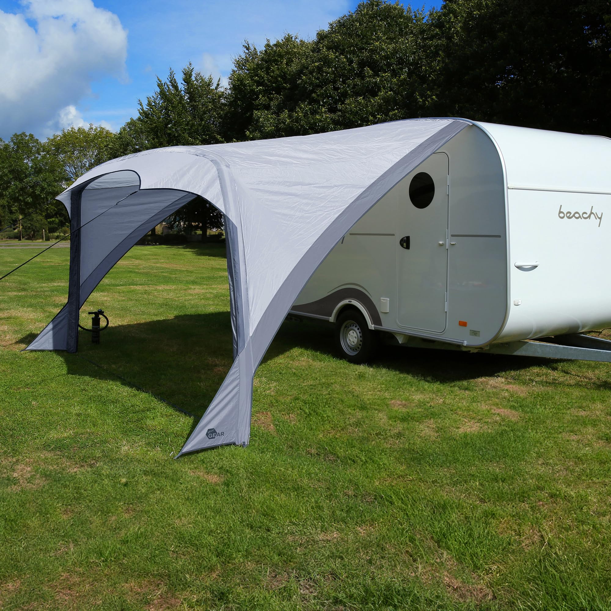 your GEAR Amalfi Air Voile d'ombrage pour caravane, auvent gonflable, UV 50+, parfait pour caravane Beachy 360/420/450 de Hobby (Taille 360)