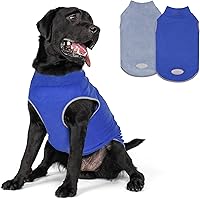 Vista 25 de cyeollo Paquete de 2 suéteres de forro polar para perro, sudadera elástica con rayas reflectantes, ropa para mascotas, suéteres ligeros para perros