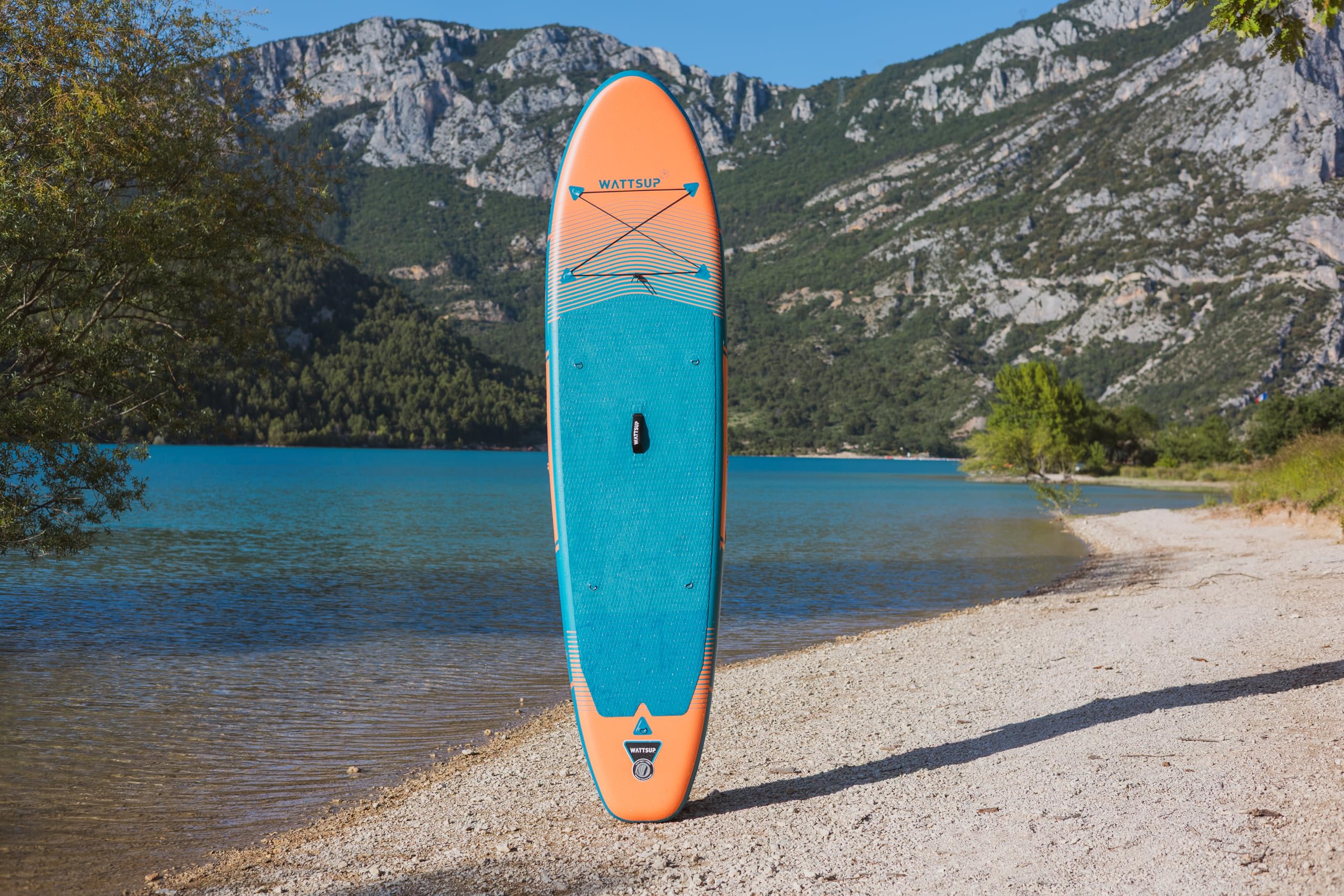 Wattsup - SUP Stand Up Paddle gonfiabile - Gamma First - Dropstitch - Pacchetto completo: Pagaia, Leash, Pompa, Borsa da trasporto