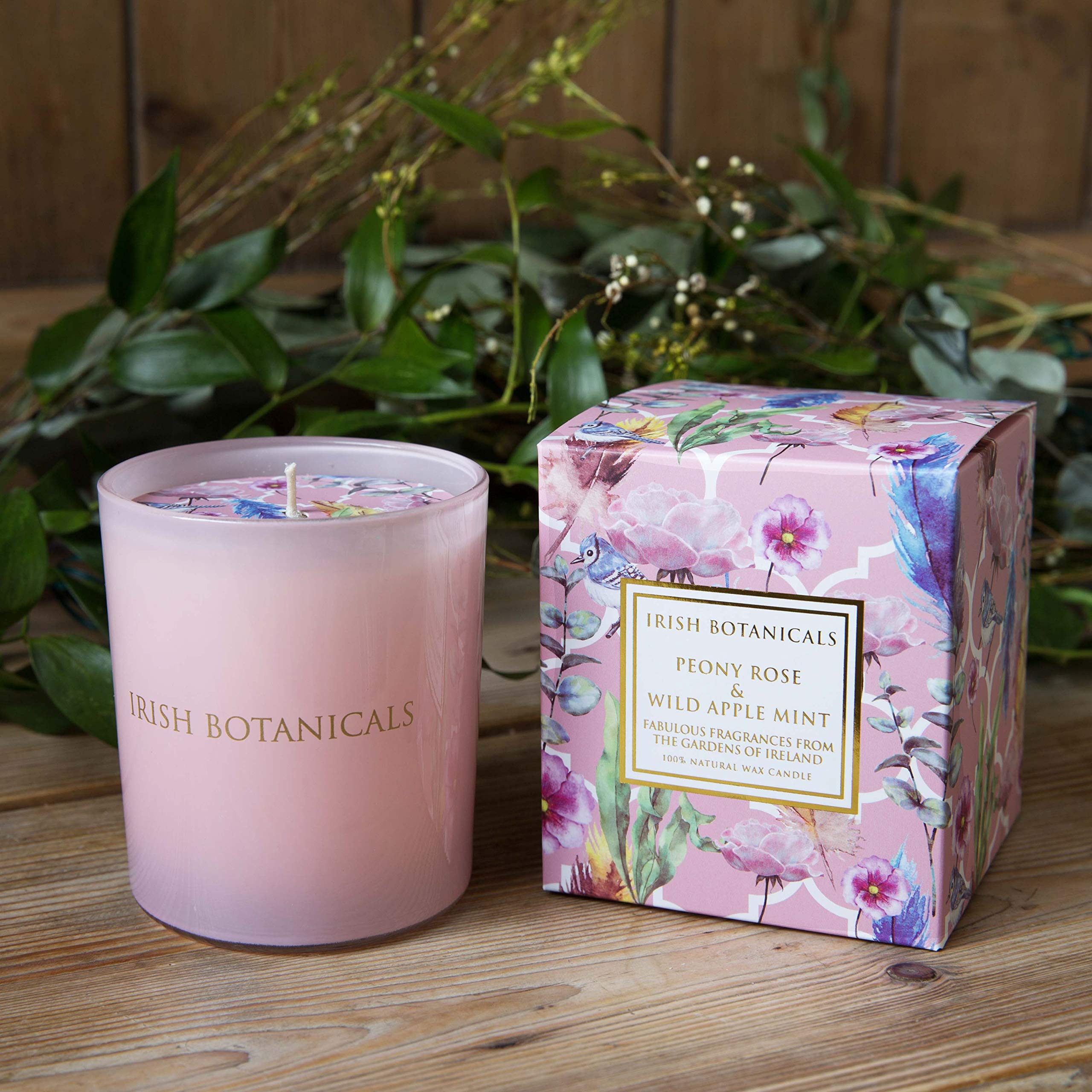 Irish Botanicals White Candle, Natural Wax, 8X9cm