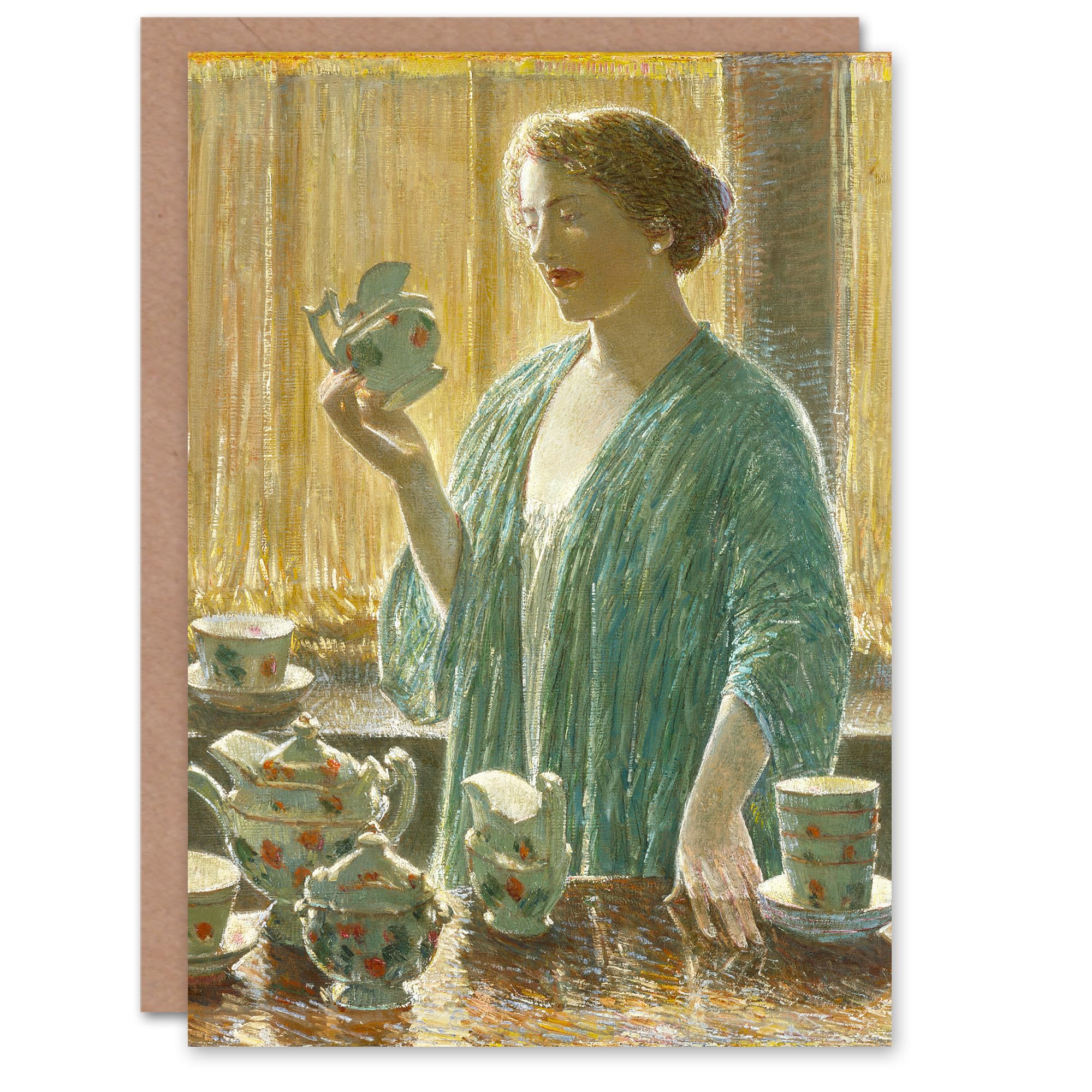 Artery8 Frederick Childe Hassam Art Card The Strawberry Tea Set