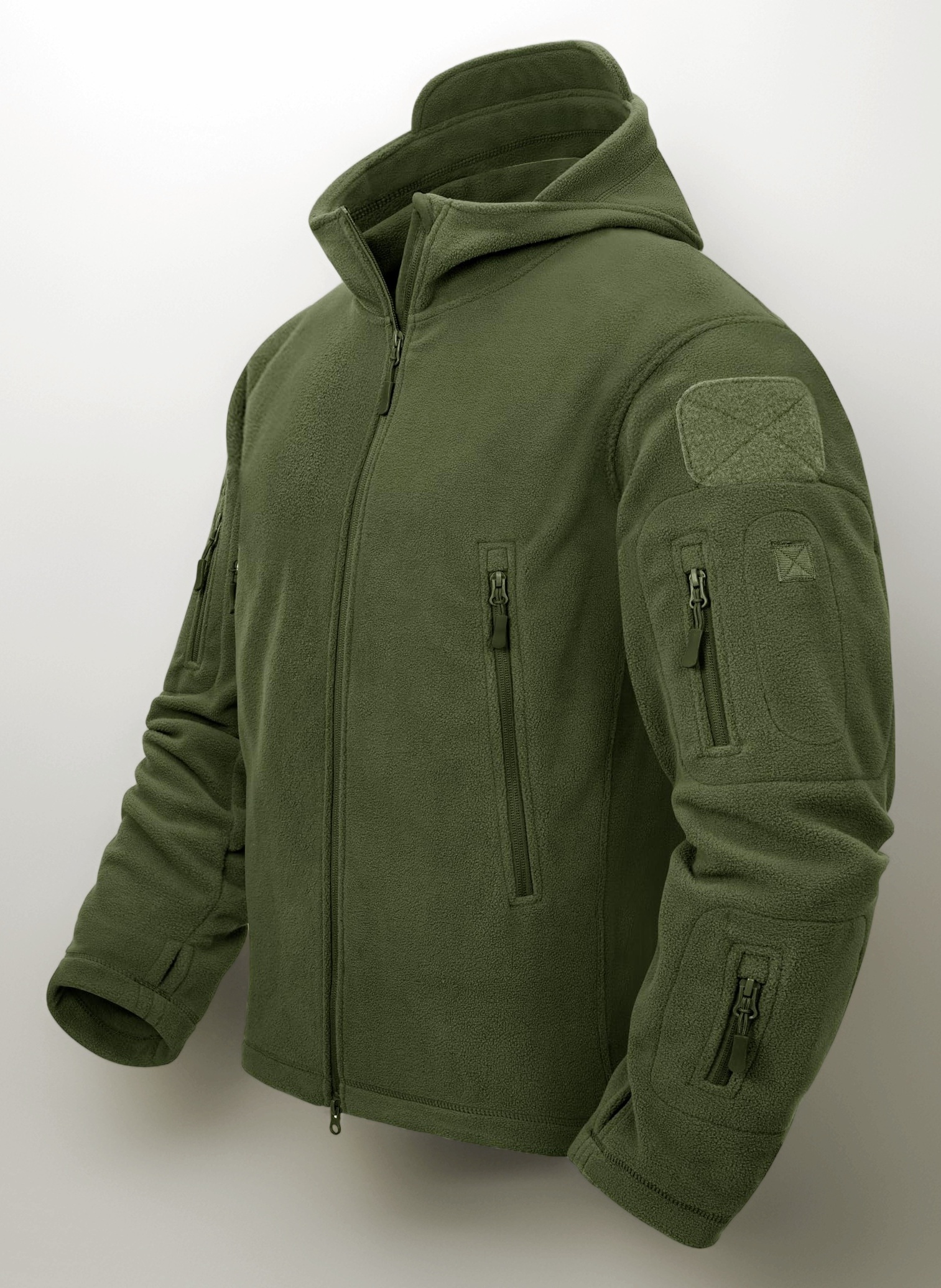 Windproof Men's Fleece Jacket Full Zip Work Tactical Military Hoodies