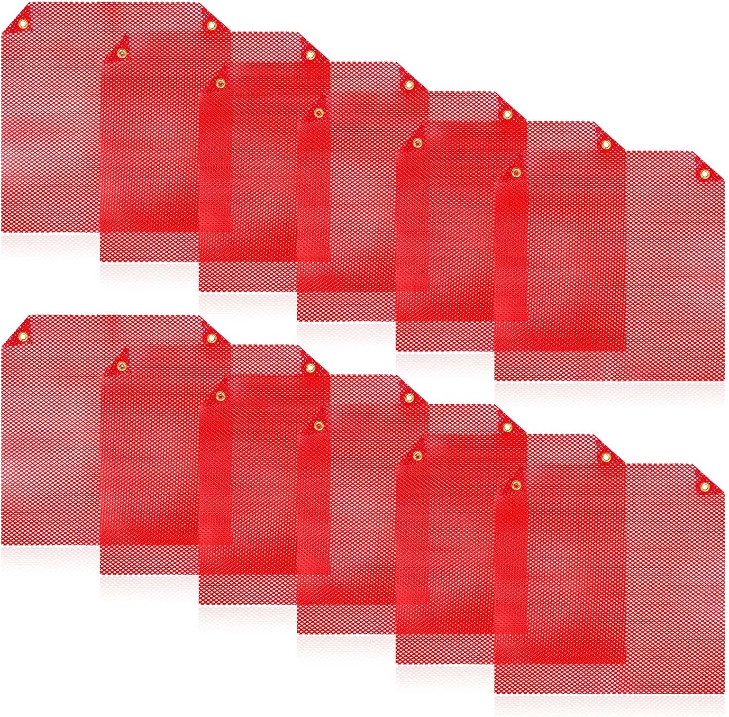 Newwiee 12 Pack 18 x 18 Inch Oversize Grommet Warning Flag