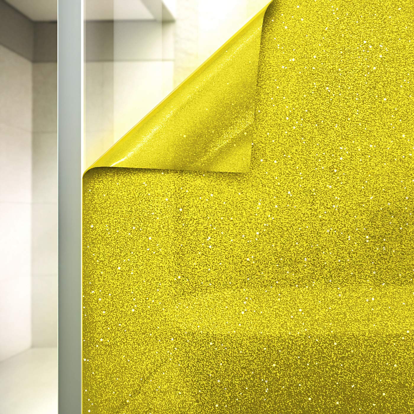 VViViD Gold Yellow Crystal Tint Frosted Decorative Two-Way Privacy Window Film