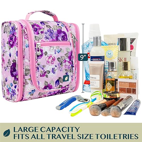 Miniatura 4 de PAVILIA - Neceser colgante de viaje para mujer y hombre  Kit organizador de artículos de tocador para maquillaje y cosméticos  Kit de higiene para