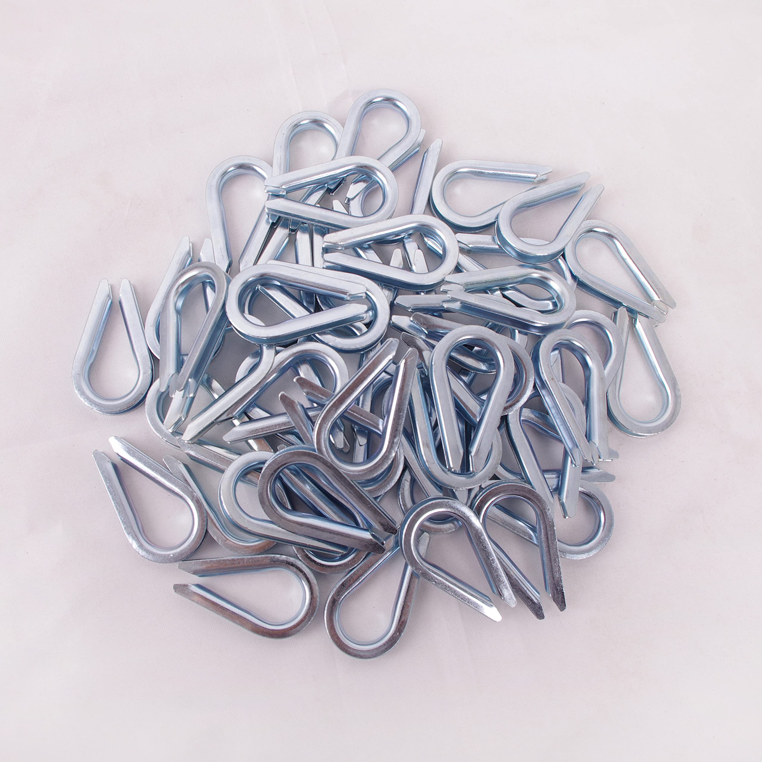 Wire Rope Thimble, for Wire Rope Dia. 1/8 in, Carbon Steel,(1/8" 50PCS)