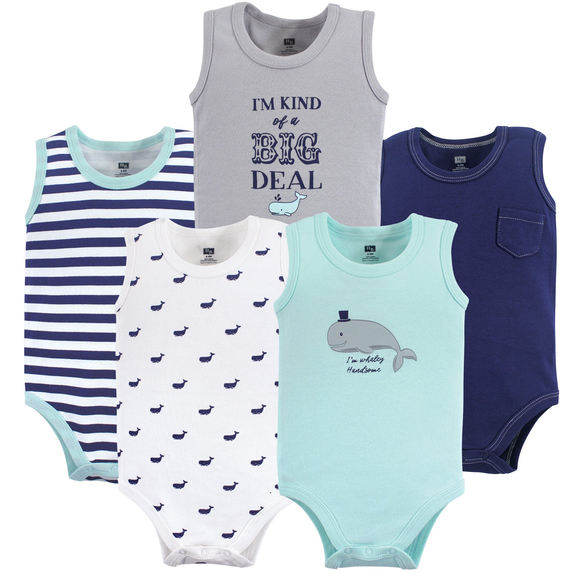 Hudson Baby Body, wieloryb, 0-3 Miesiące