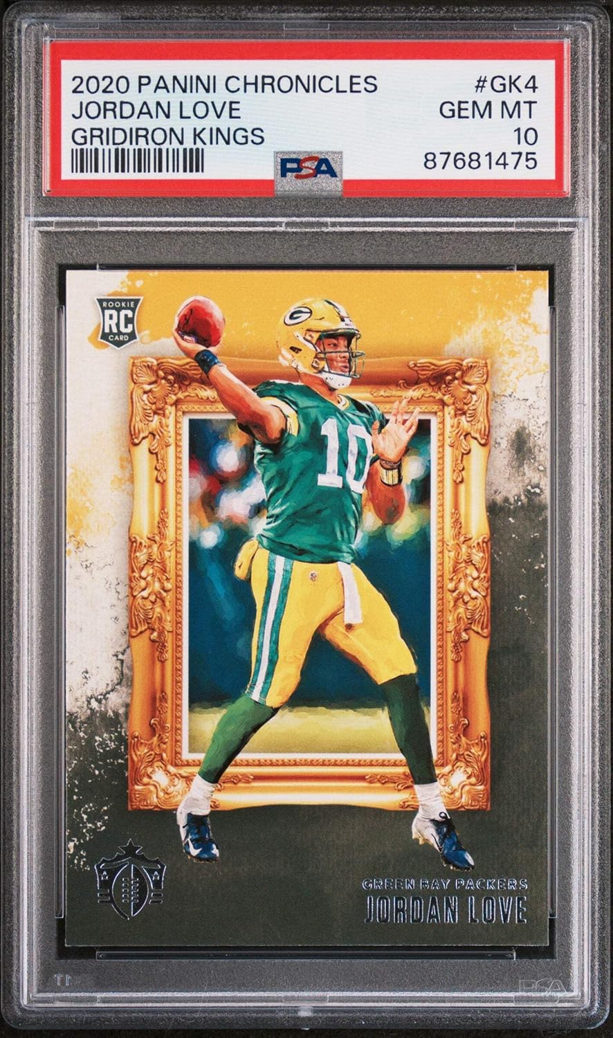 Graded 2020 Panini Chronicles Jordan Love #GK4 Gridiron Kings Rookie RC Football Card PSA 10 Gem Mint