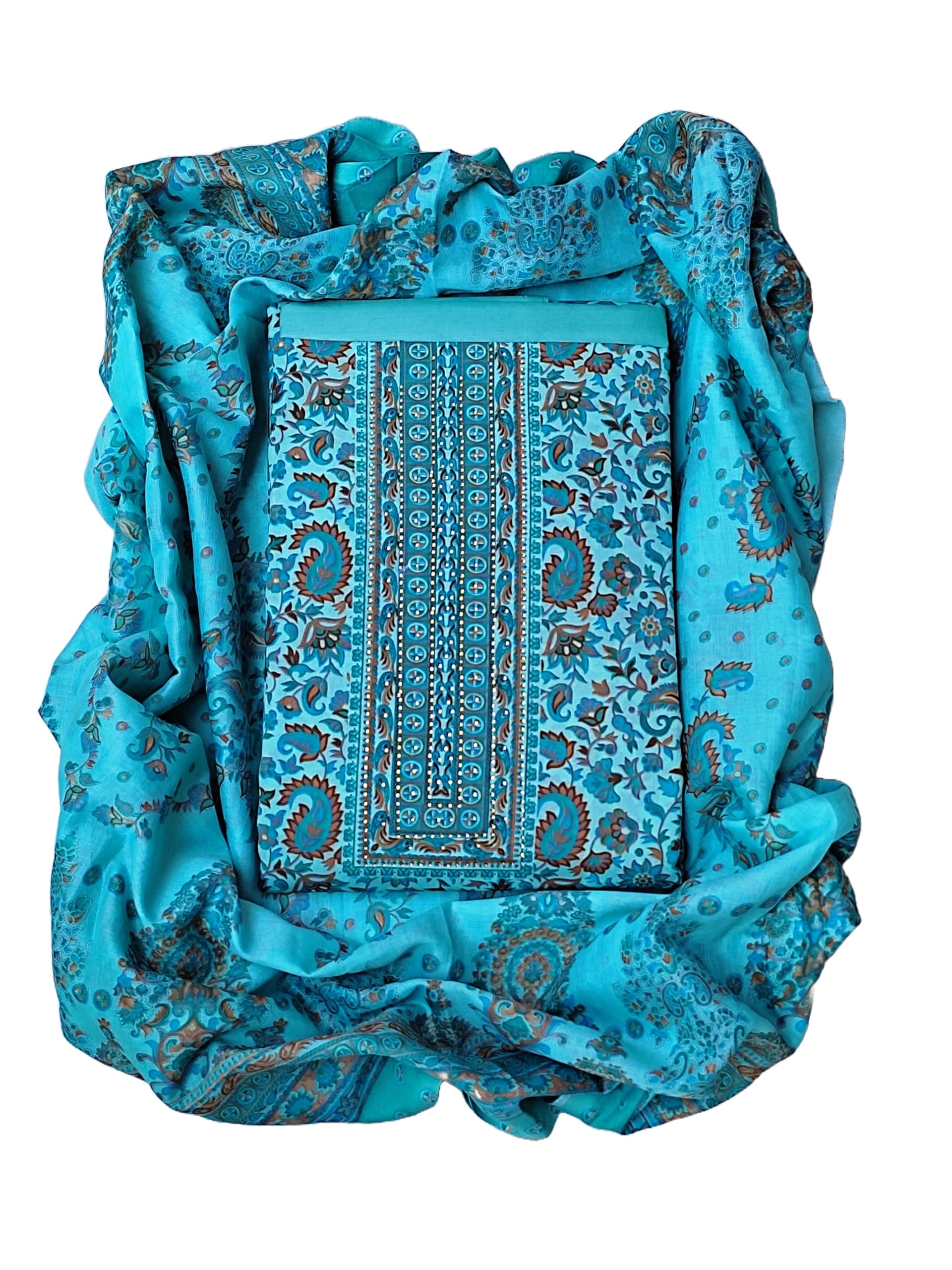 Rv Lifestyle unstitched suit for woman with beautiful pure cotton dupatta | fast color unstitched dress material, digital summer print | quality guaranteeed