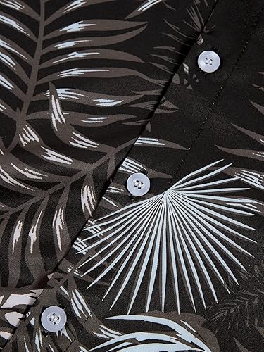 Vista 6 de Verdusa Camisas de manga corta con botones y estampado tropical para hombre