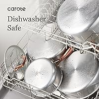 Vista 8 de CAROTE 21pcs Tri-Ply Stainless Steel Cookware Set, Pots and Pans Set, Non Toxic Induction Kitchen Cooking Sets, Cookware Collection, Mirror Polish