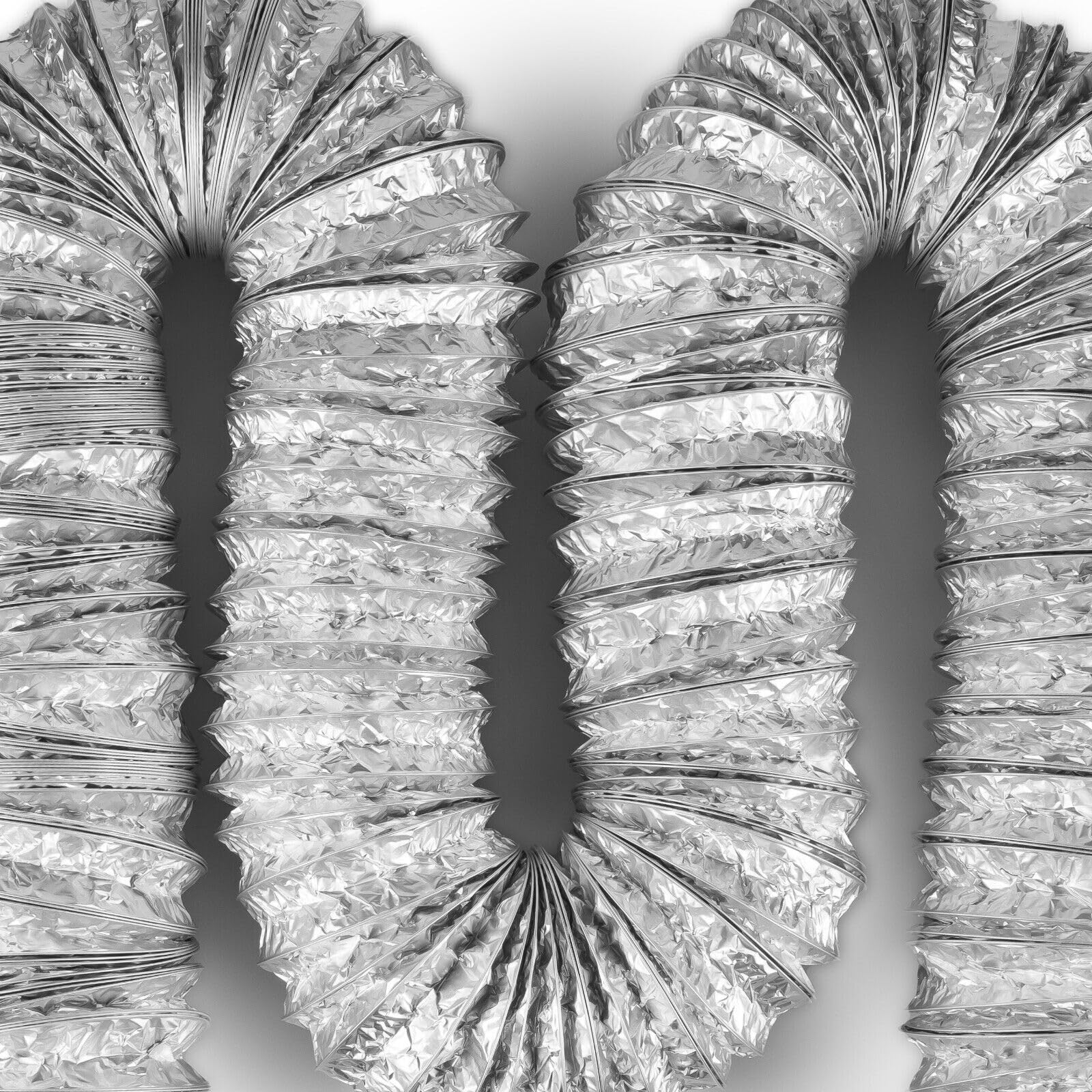 SYSTERM Tubi flessibili in alluminio per ventilazione Ø125 mm. Tubo flessibile flessibile in alluminio flessibile tubo di ventilazione lunghezza 10 m. Intervallo di temperatura: da -30 °C a +140 °C