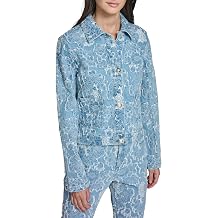 KARL LAGERFELD Women's Floral Denim Jacquard Jacket