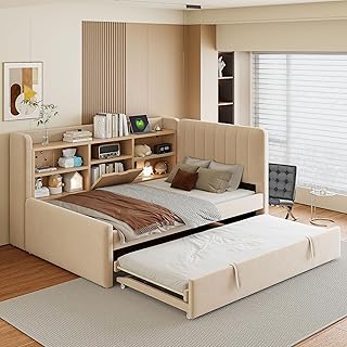 12 Slanted Ceiling Bedroom Ideas for Smart Stylish Layouts 30 Polibi Twin Size 2-in-1 Trundle Daybed with Built-in Storage & Charging ...