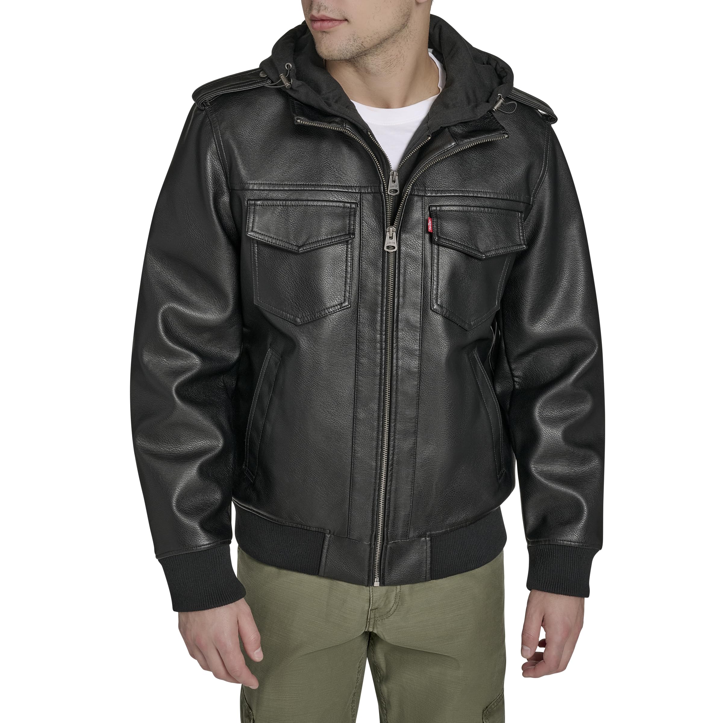 

                                                    Levi's Men's Faux Leather Aviator Bomber Jacket wi