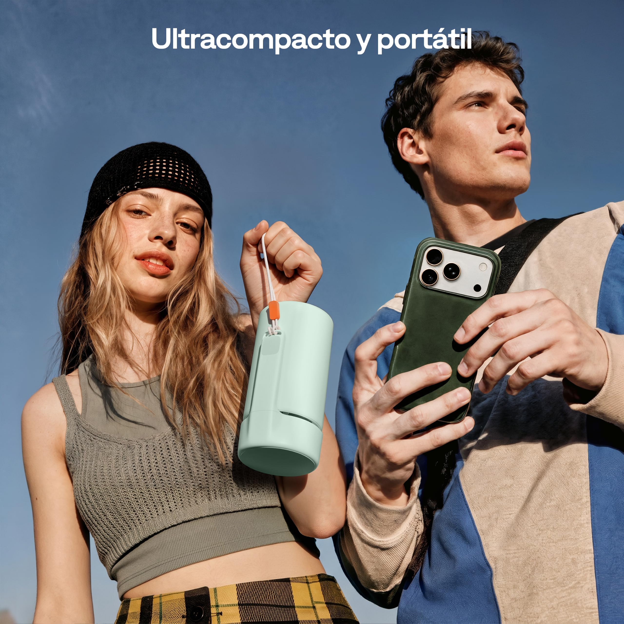 Aurzen E1 Mini Videoproyector Portátil 1080P Compatible con Netflix | Proyector de vídeo 720P HD nativo HDR10 con rotación de 180° y asa de transporte de cuerda, para cine en casa y exteriores