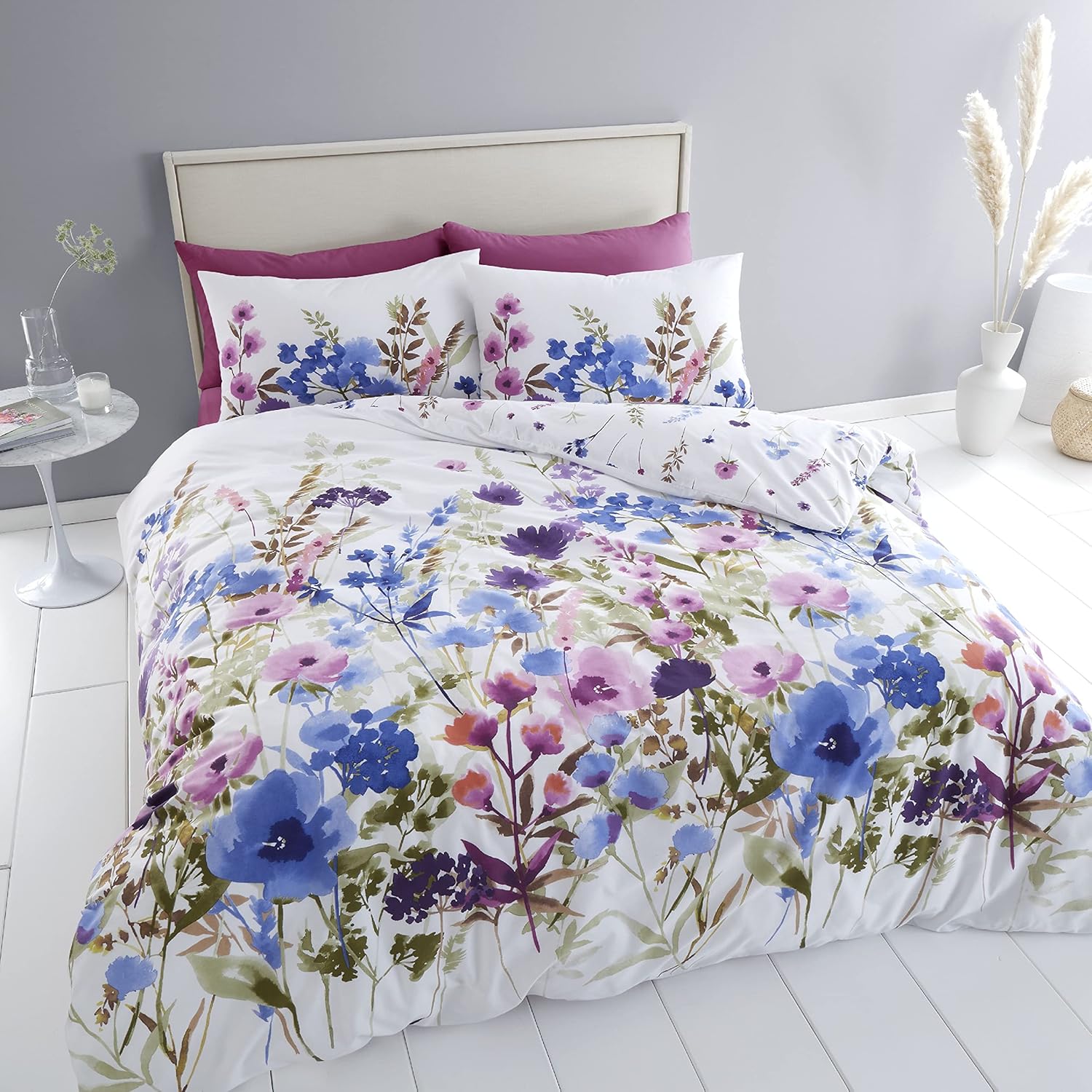 Catherine Lansfield Countryside Floral Reversible Double Duvet Cover