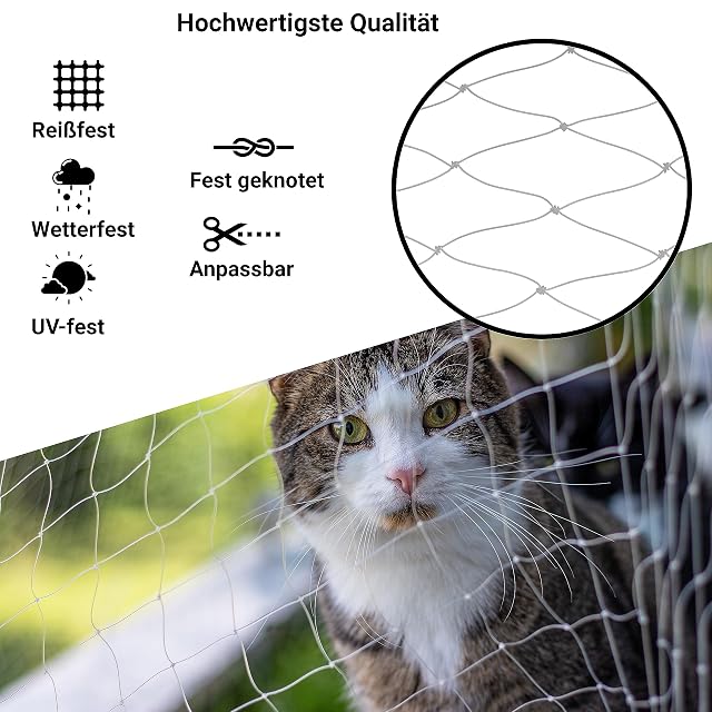 Foto 6 de 8 de FinoPet Red para gatos para balcón, 8 x 3 m, transparente, con cepillo para gatos