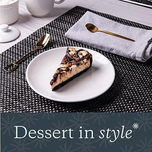 Miniatura 6 de Vikko Plato de postre, juego de 6 platos blancos, porcelana fina, platos de postre apilables de 7 pulgadas, apto para lavavajillas, plato de postre