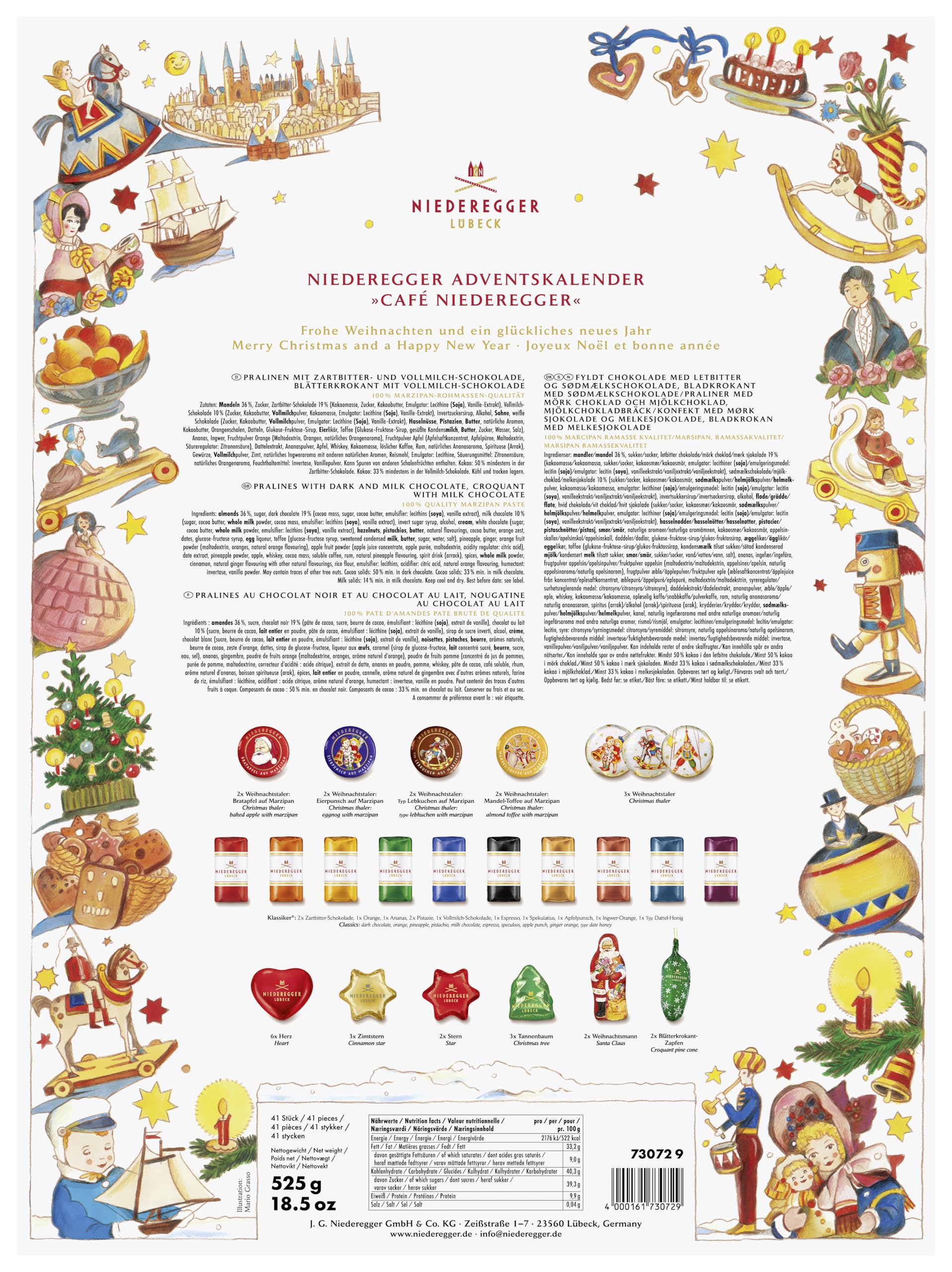 Niederegger Adventskalender "Café Niederegger" 525g