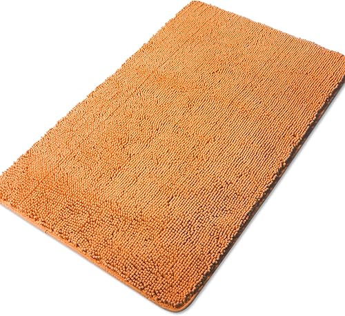 Miniatura 172 de Yeaban Alfombras de baño gris oscuro – Gruesas alfombras de baño de chenilla | Alfombras de baño absorbentes y lavables antideslizantes, alfombras