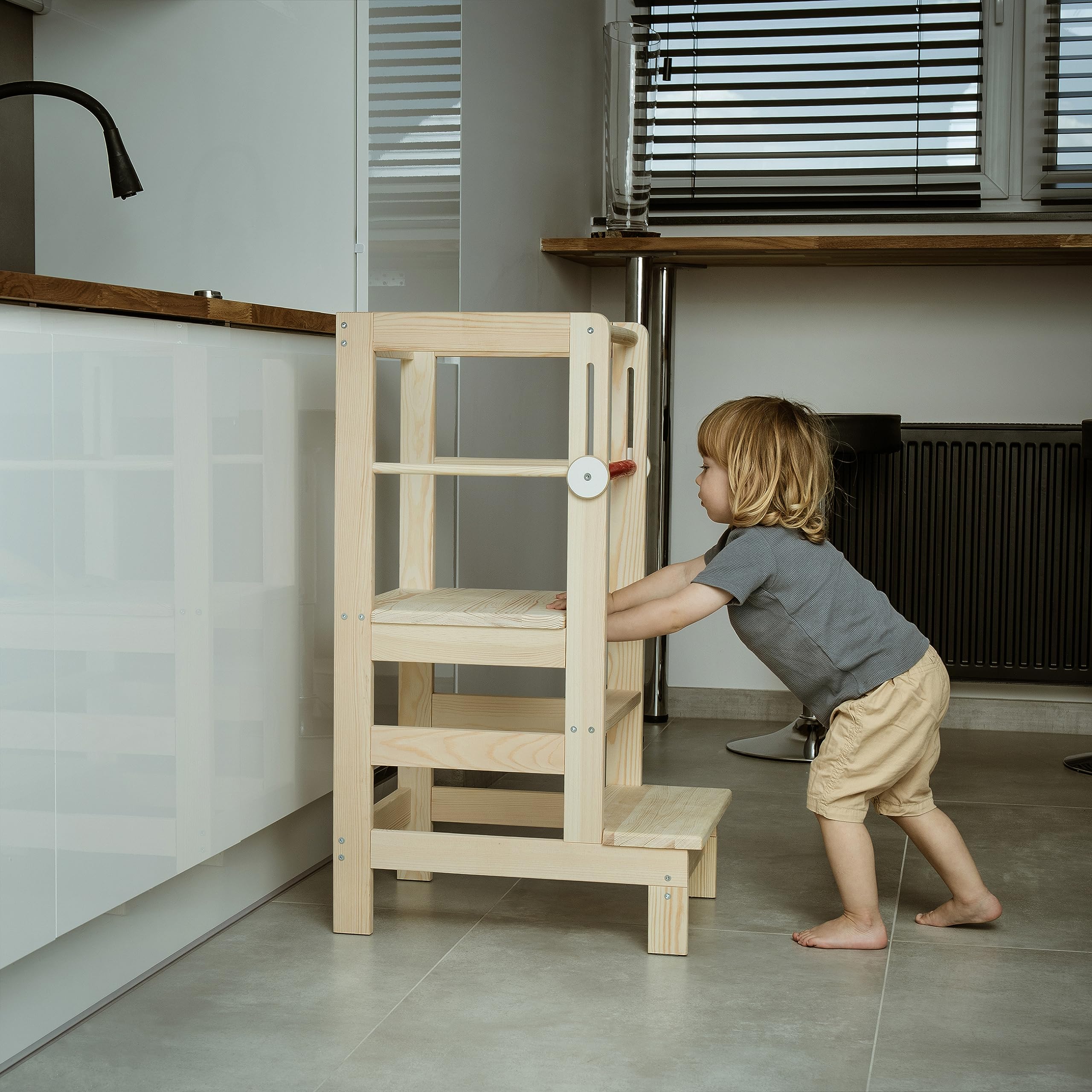 Love For Sleep Lernturm für Kinder Montessori - ab 1 Jahr Höhenverstellbar - Learning Tower aus Holz, Kinder Lernturm Stabil