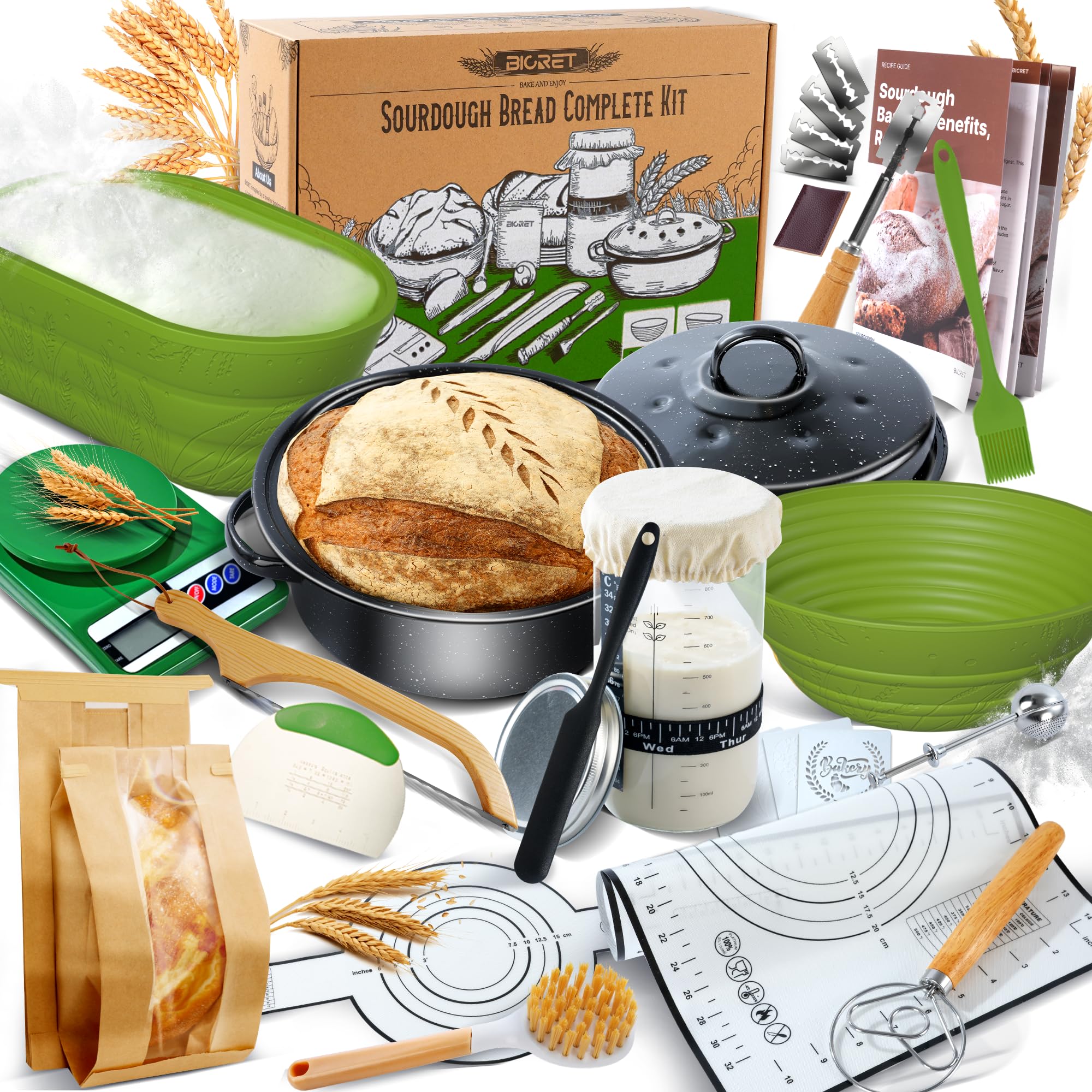BICRET Sourdough Bread Baking Supplies with Pot