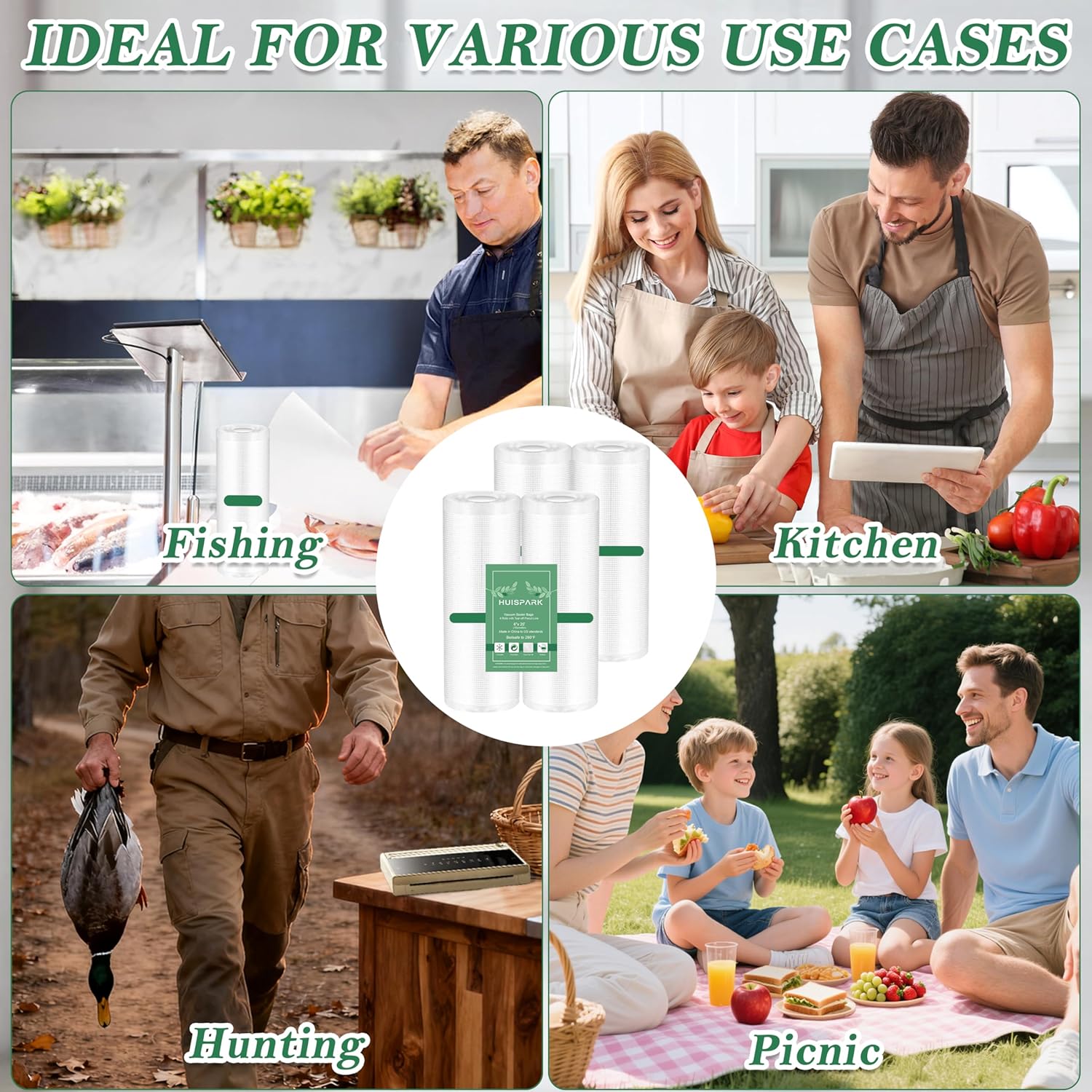 Pre-Cut Perforated Vacuum Sealer Bags Rolls,4x6 Inch Heavy-Duty Vacuum Sealer Roll Bags 4 Rolls 160 Tear Off Bags,Easy-Tear Food Grade Storage Bags for Sous Vide, Freezer & Meat (BPA Free) - Image 7