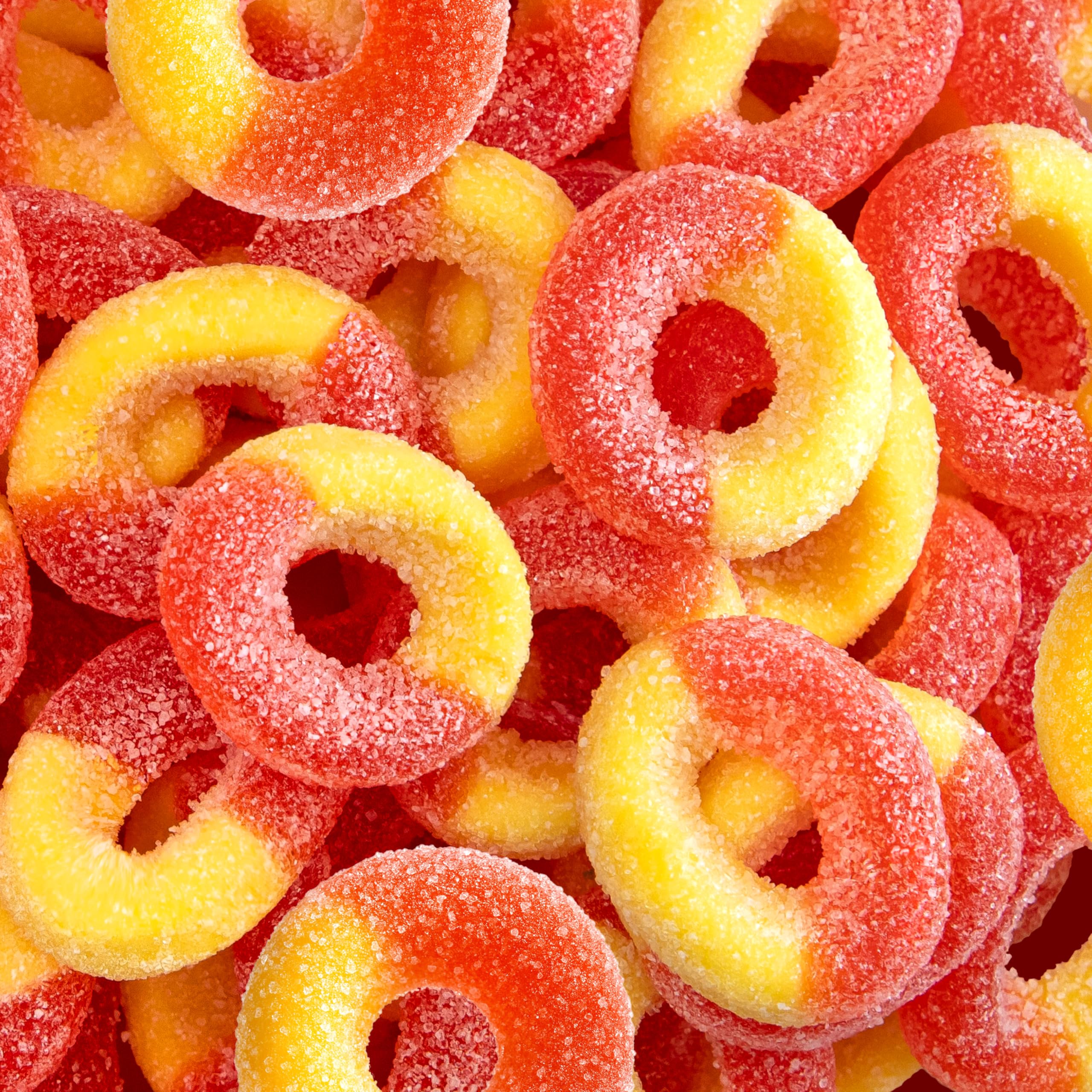Peach Rings - 2 Pound Bag - Peach Gummies Candy - Sweet and Sour Candy for Office, Snacking, Dessert Decorating, Goodie Bags - Classic Chewy Treat