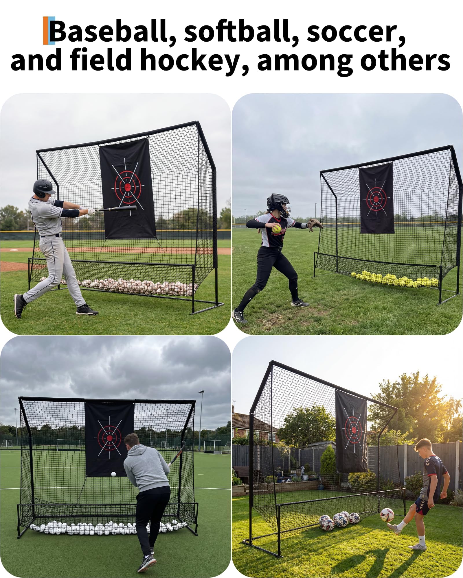 Red de Golf para Entrenamiento Portátil con Reducción de Ruido 304x228x91cm Bolsa de Almacenamiento