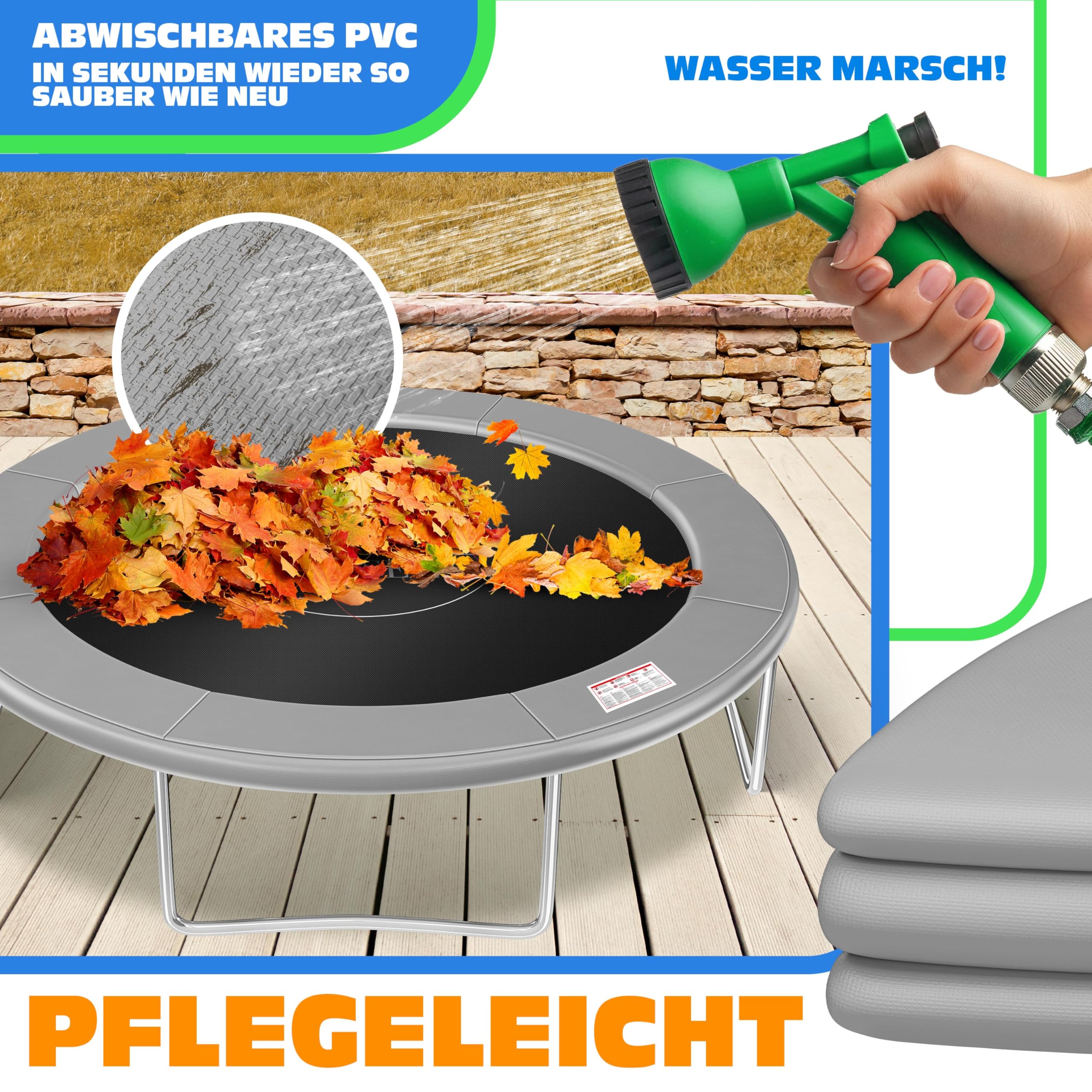 KESSER® Copertura del Bordo del Trampolino Ø 244, 305, 366, 426 cm, 30cm di Larghezza 100% Resistente ai Raggi UV e Resistente agli Strappi