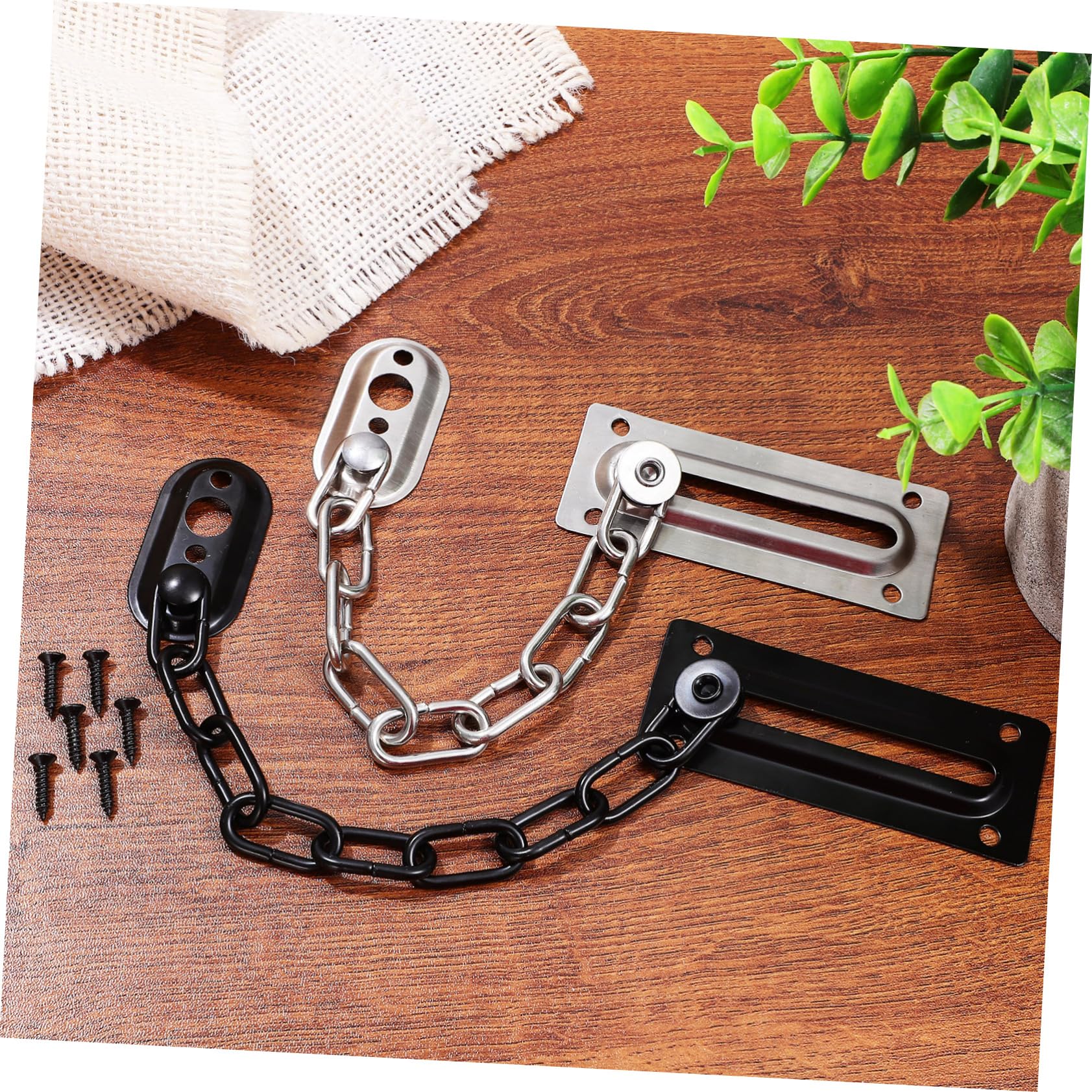 Cerradura de Cadena de Puerta de Acero Inoxidable, 4 Piezas