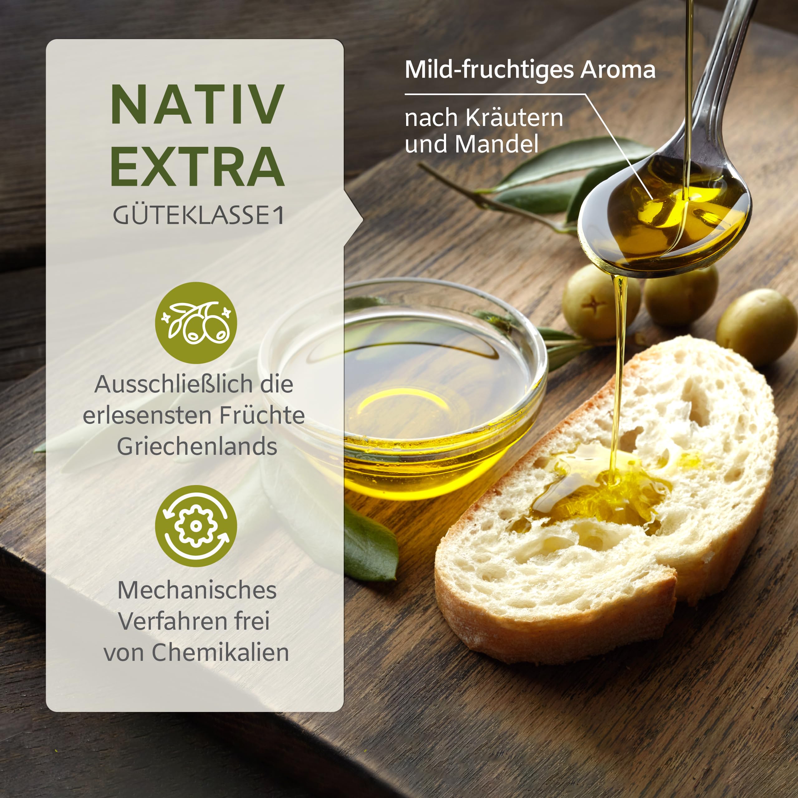 MANI Bio Olivenöl Nativ Extra 1L – Premium Griechisches Olivenöl kaltextrahiert aus Koroneiki Oliven, naturbelassen – Extra Virgin Olive Oil aus Griechenland mild-fruchtig – vegan & nachhaltig - 4