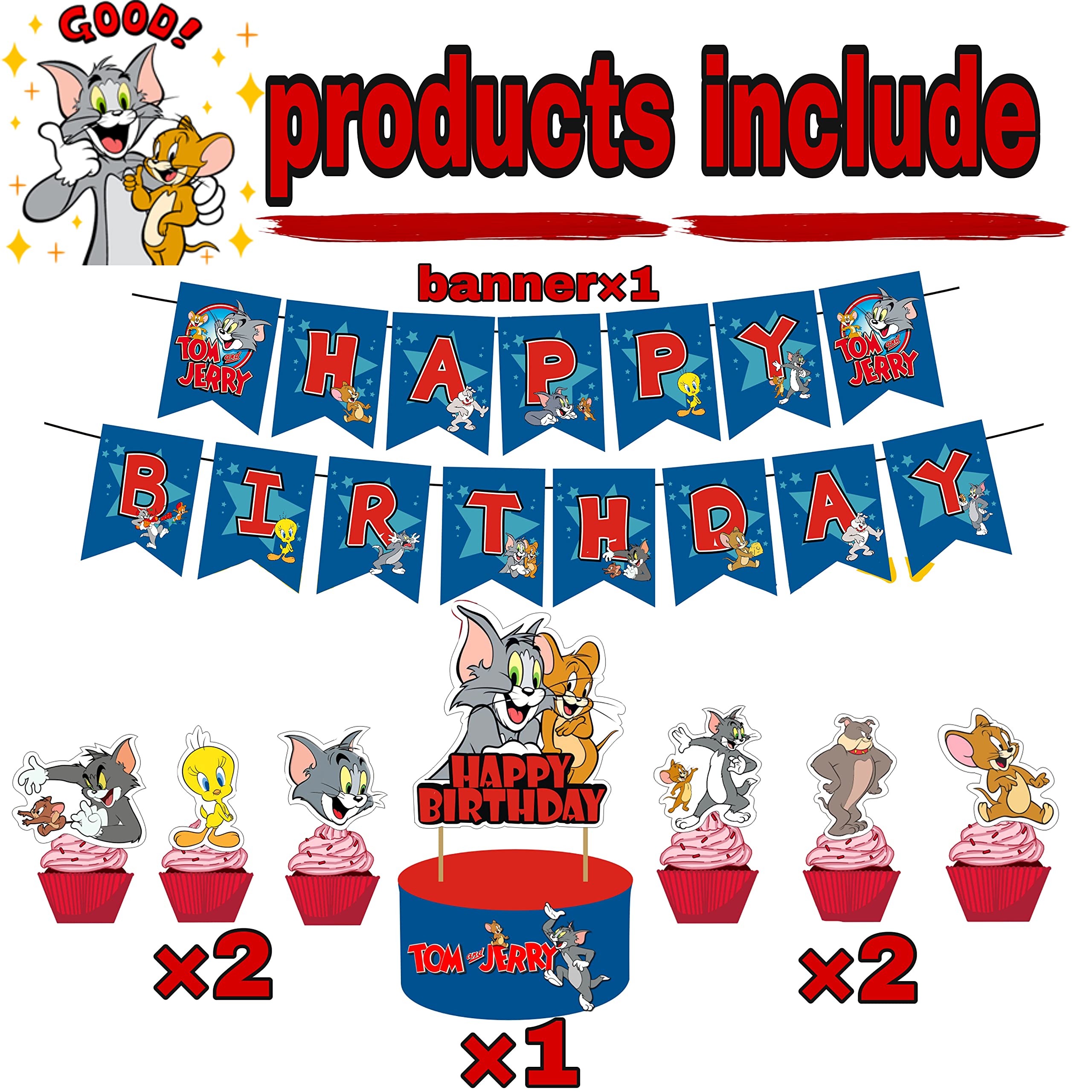 Tom and Jerry Party Supplies for Birthday Party Tom and Jerry Theme