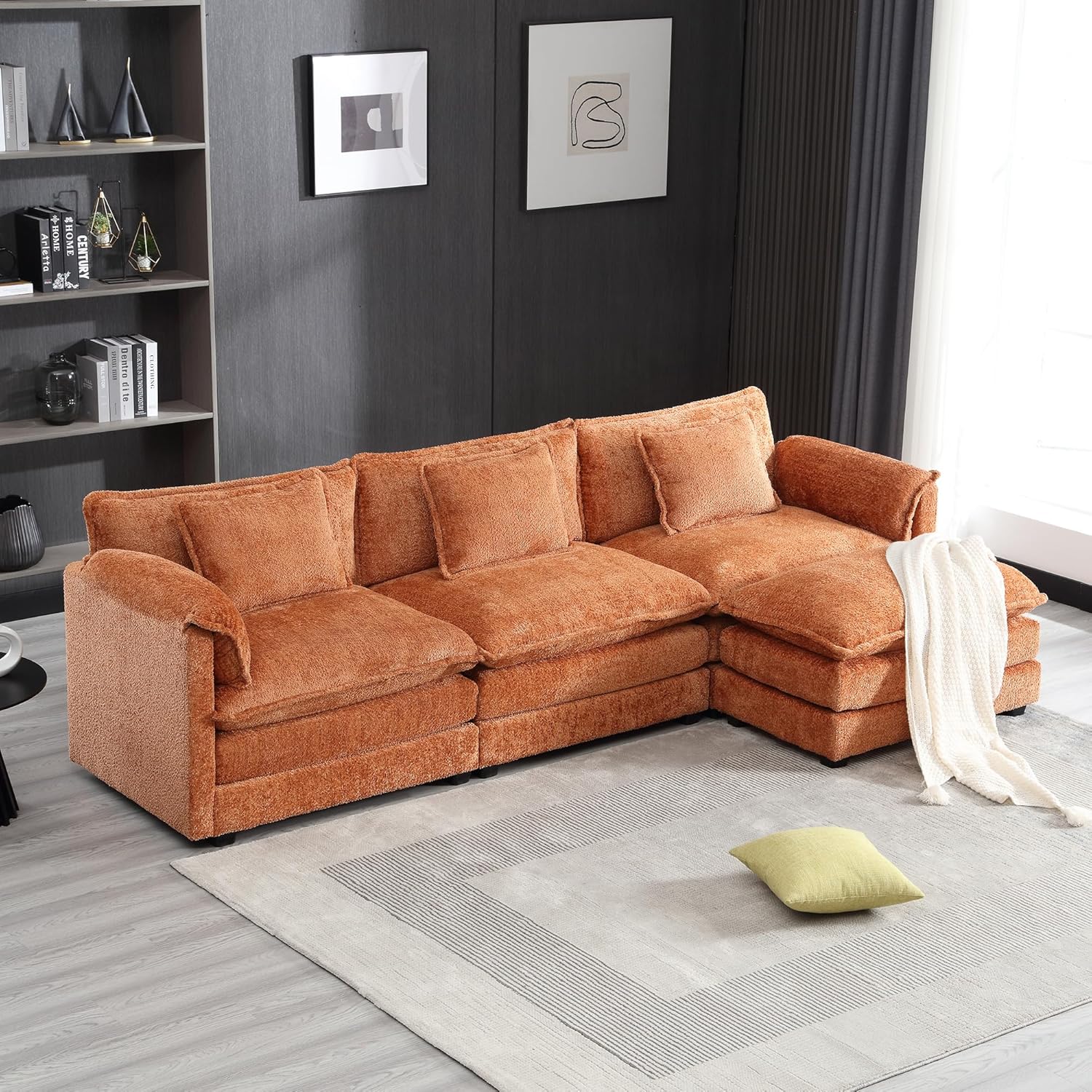 GNIXUU 127" Oversized Sectional Sofa Cloud Couch for Living